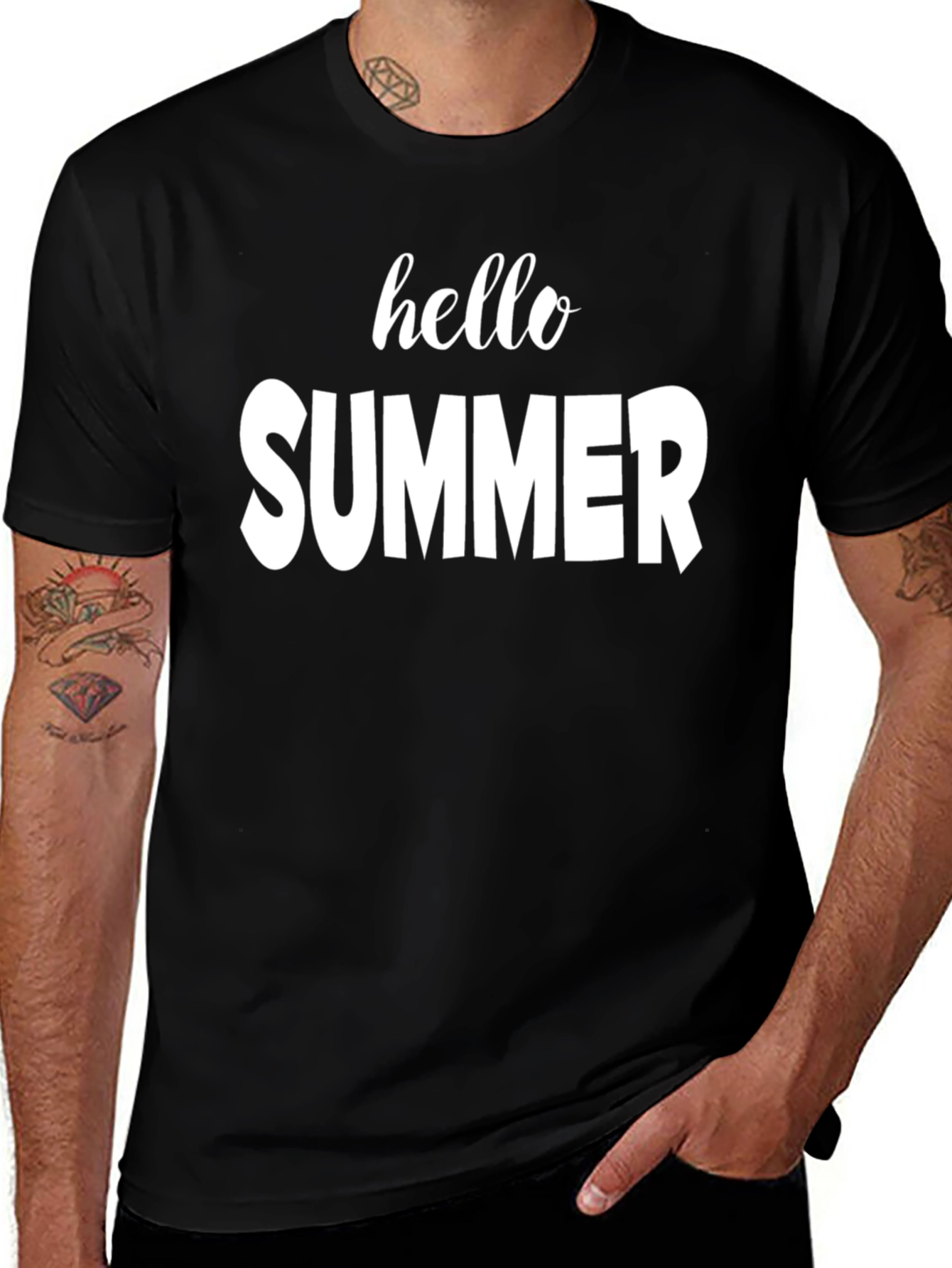 Hello Summer Graphic Tee - Black