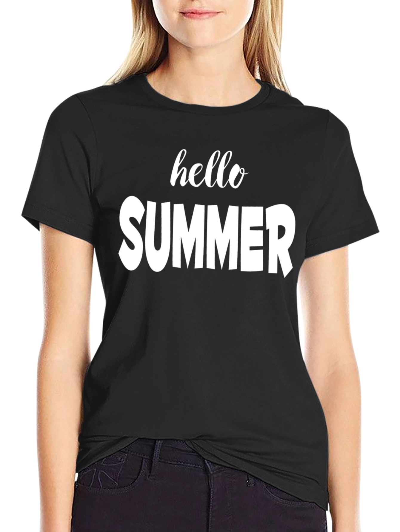 Hello Summer Graphic Tee - Black