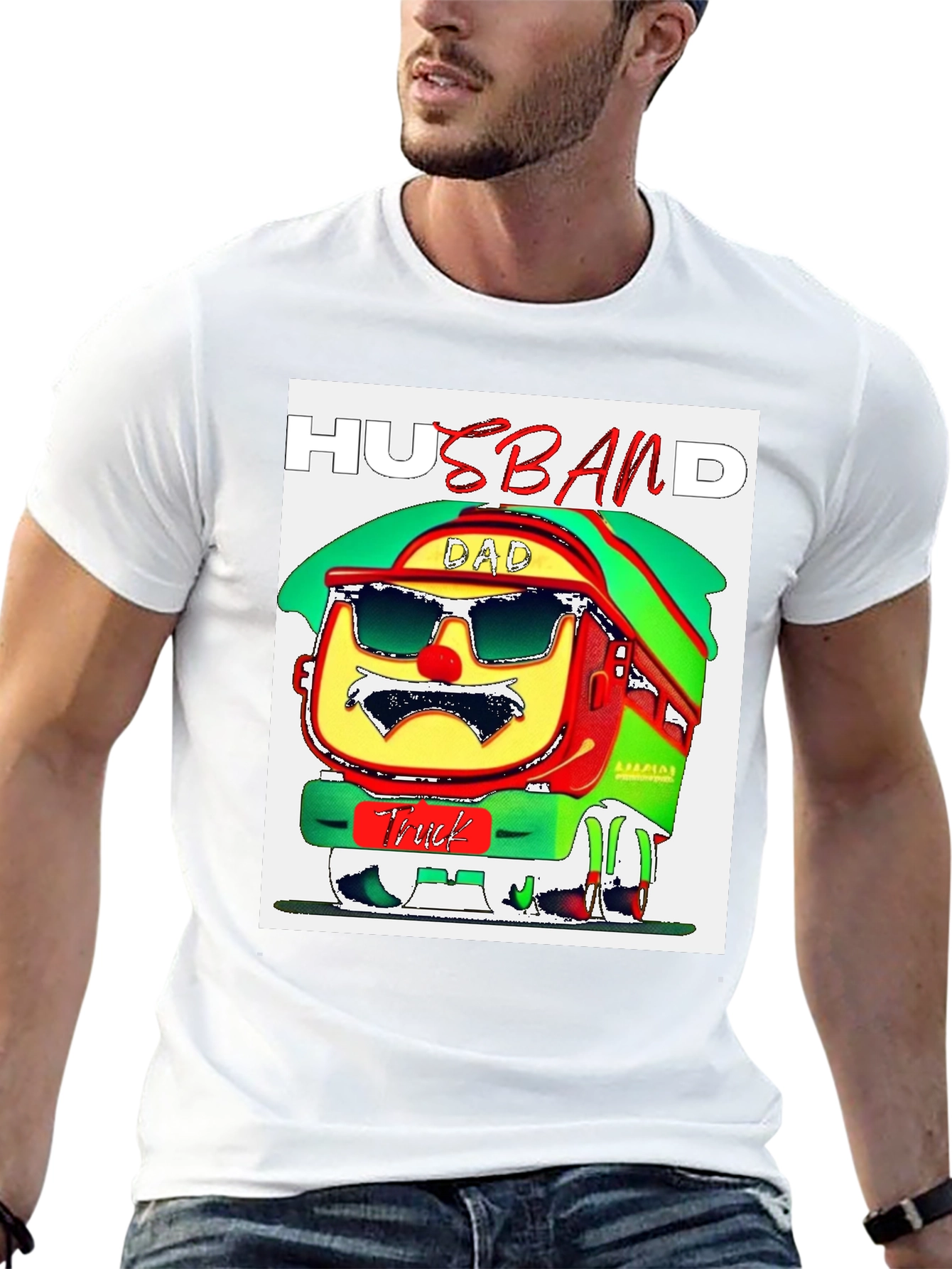 Husband Dad Truck Graphic T-Shirt