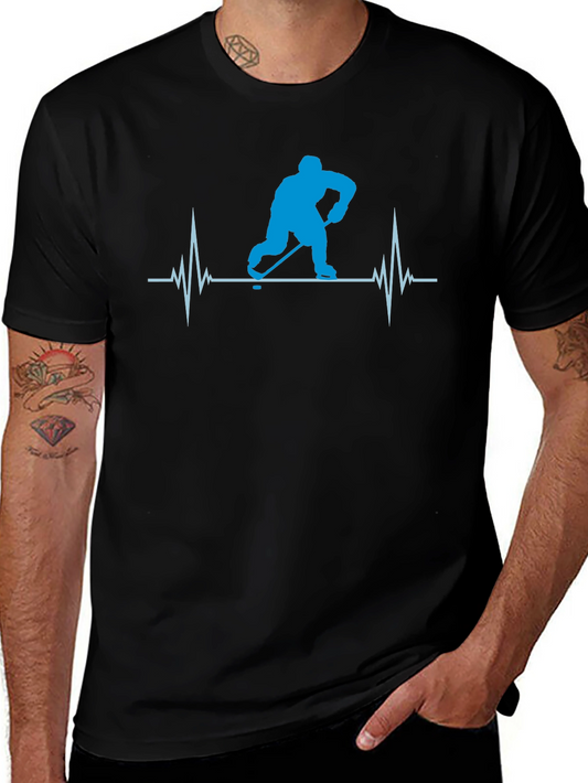 Hockey Heartbeat T-Shirt - Black