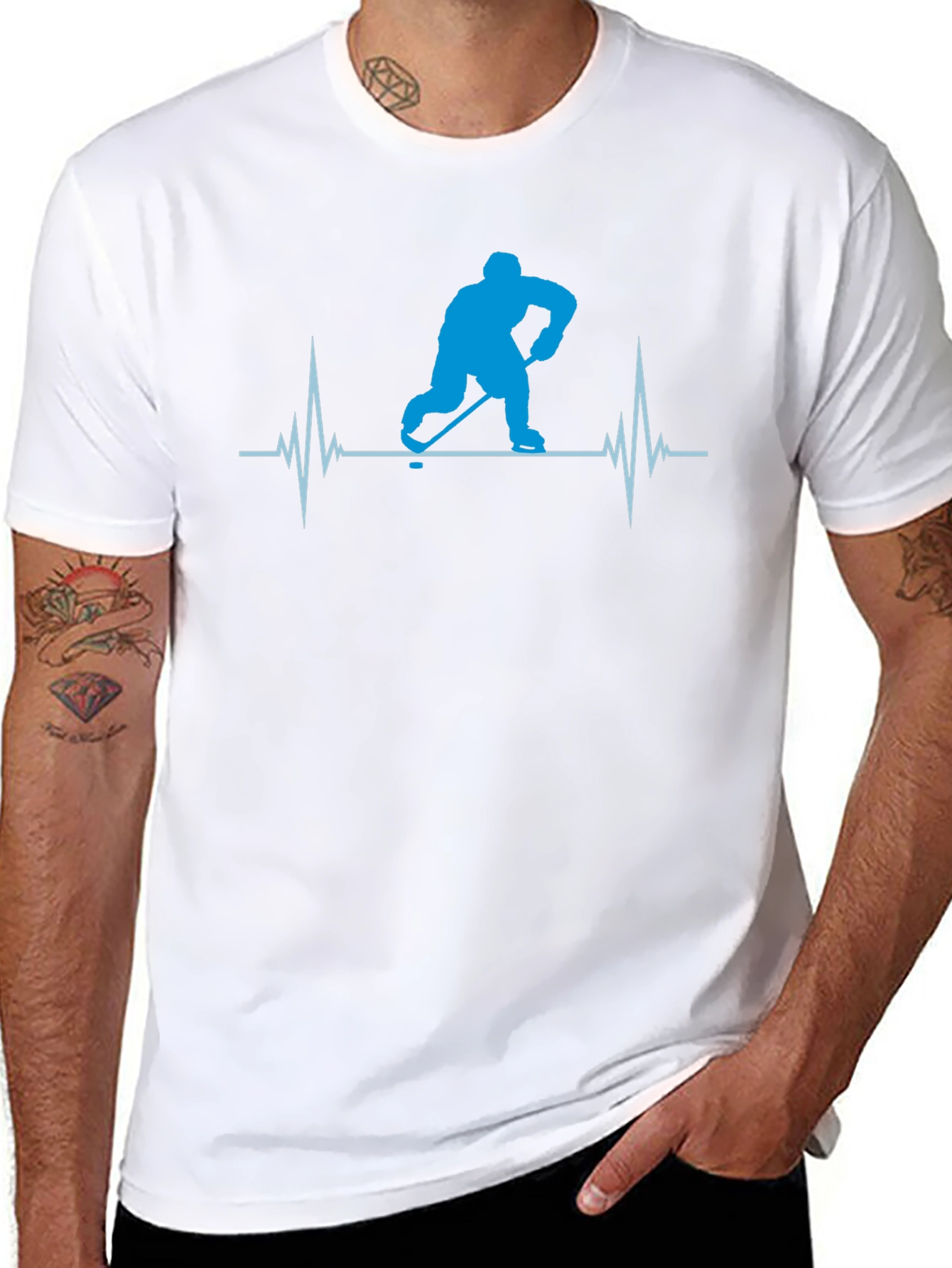 Hockey Heartbeat T-Shirt - Black