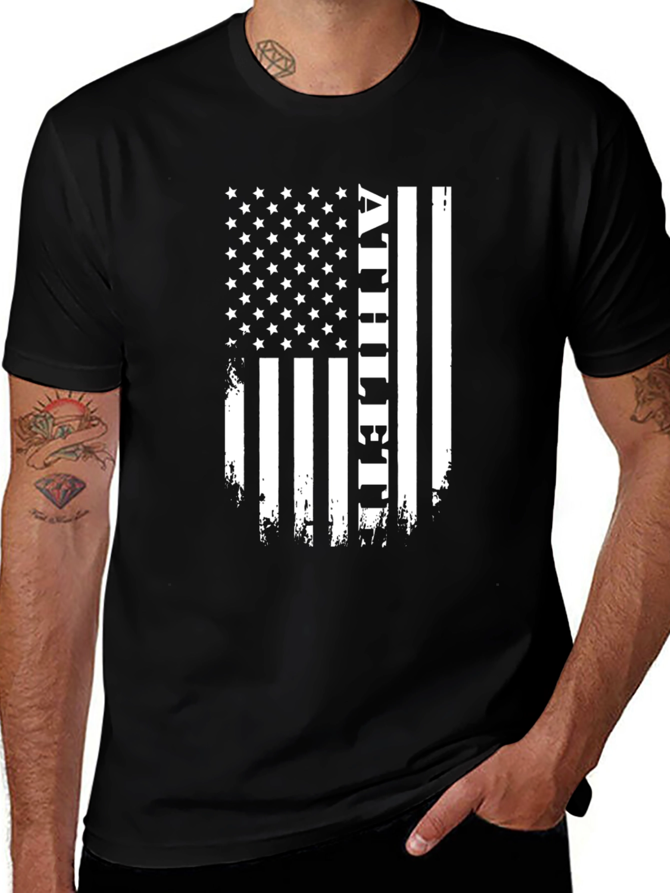 American Flag Athlete Graphic T-Shirt