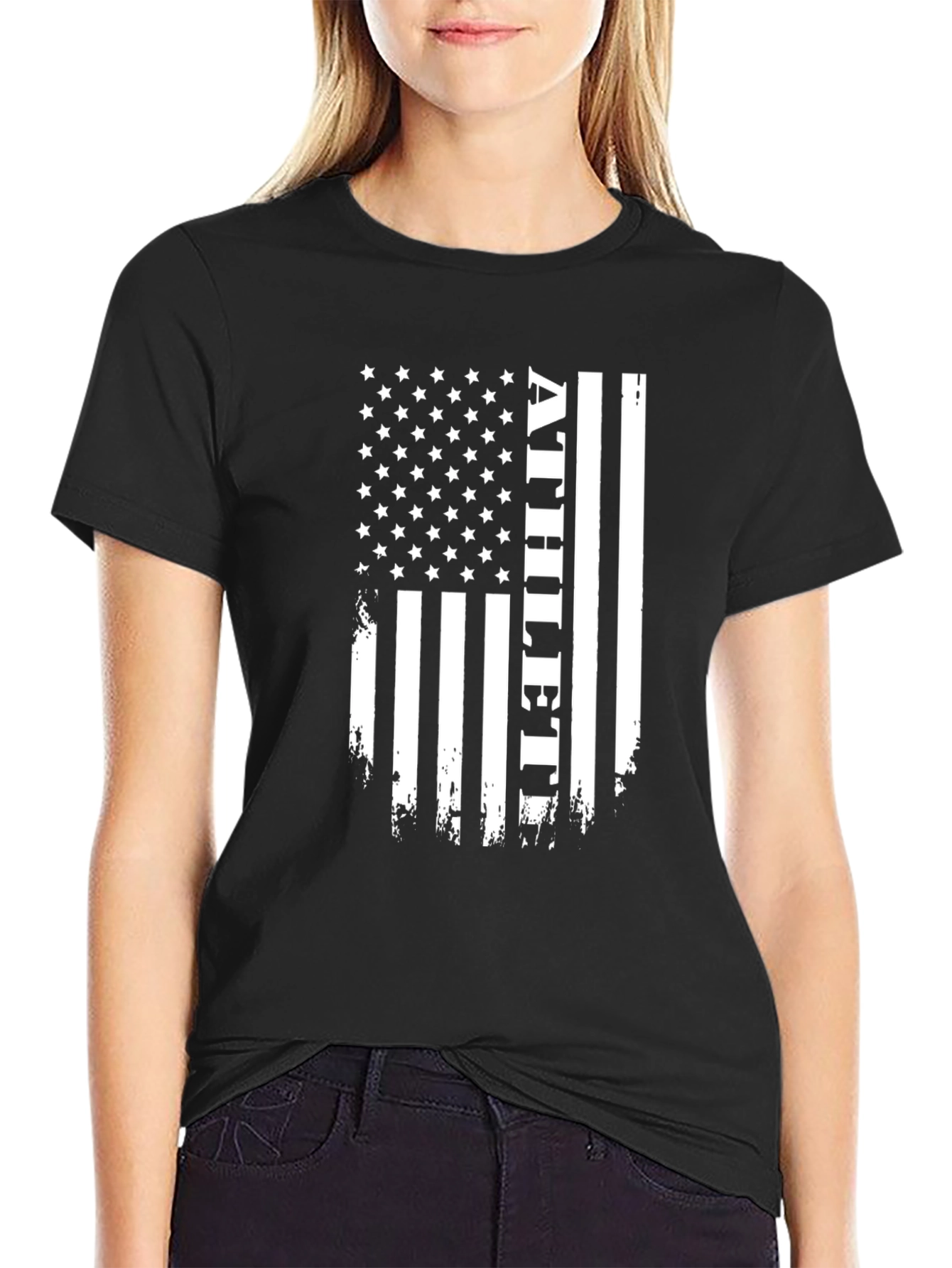 American Flag Athlete Graphic T-Shirt