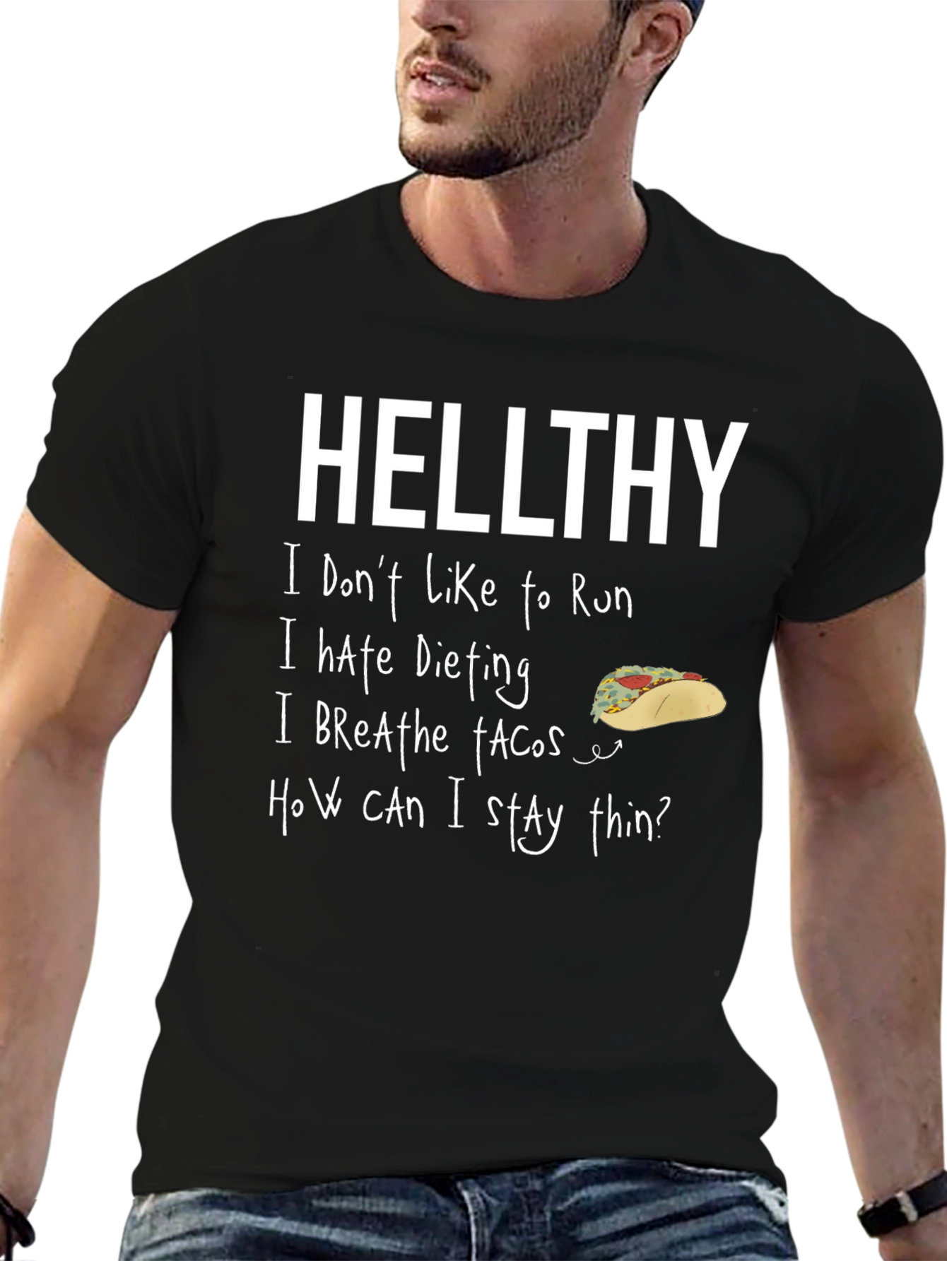 Hellthy Funny Graphic T-Shirt