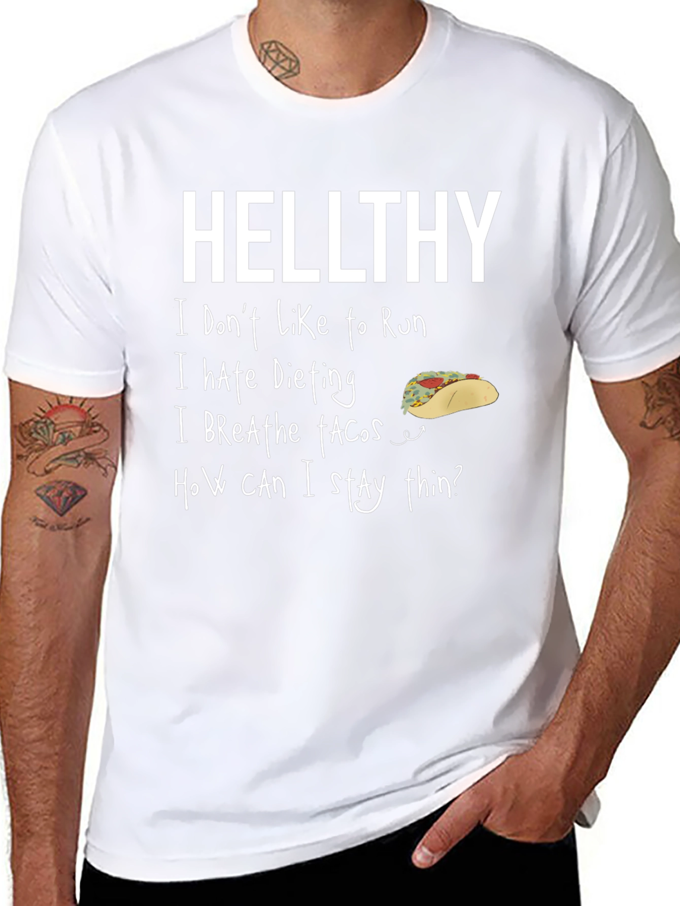 Hellthy Funny Graphic T-Shirt
