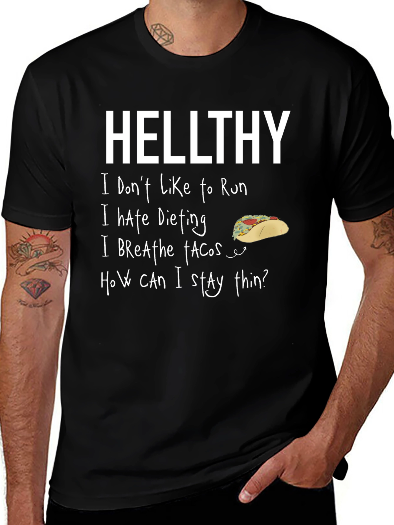 Hellthy Funny Graphic T-Shirt