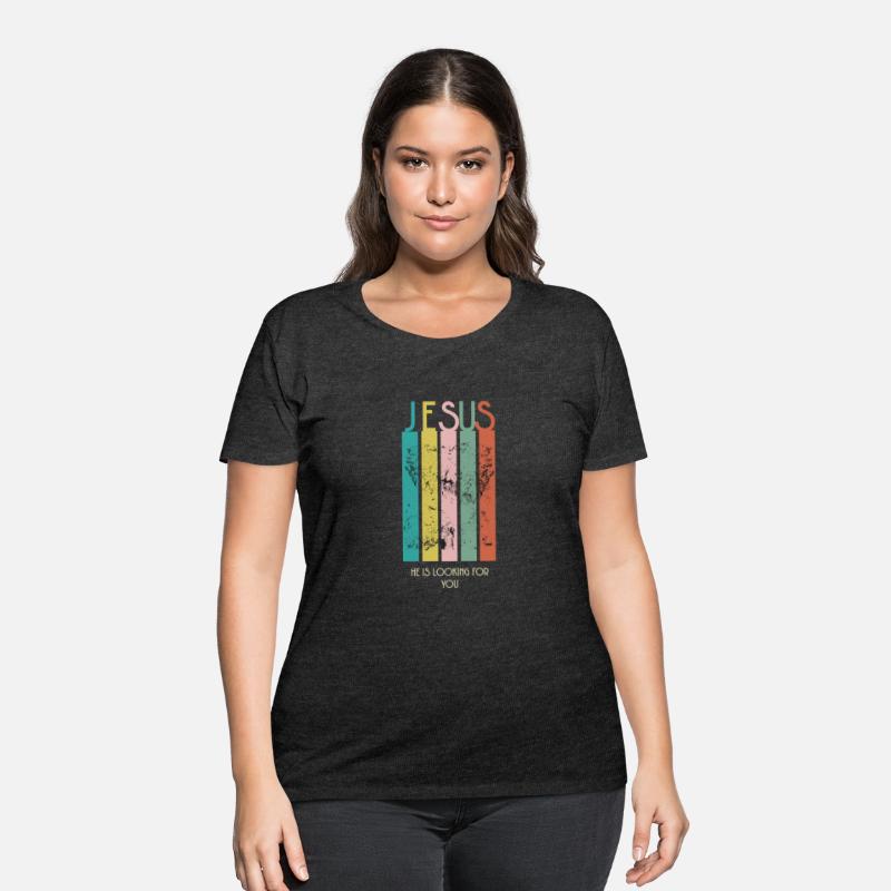 Jesus - He Is Looking For You Colorful Stripes Tee