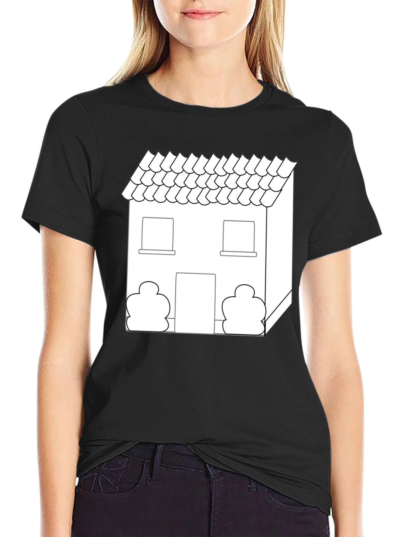 House Graphic Tee - Modern Geometric Design