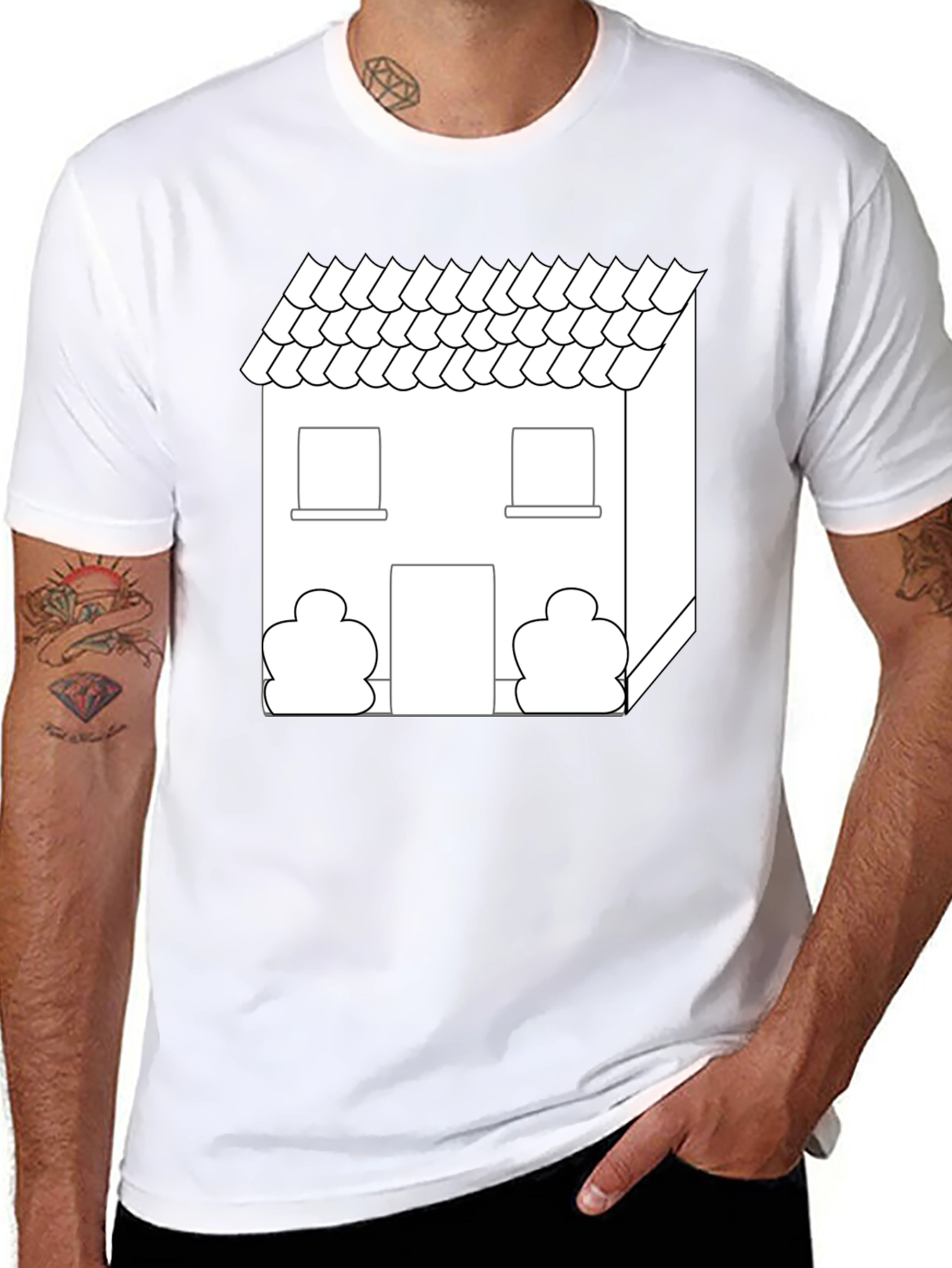 House Graphic Tee - Modern Geometric Design