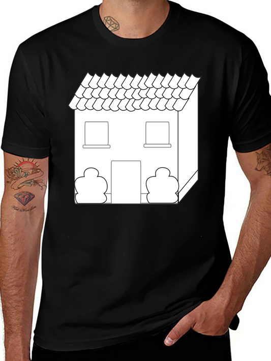 House Graphic Tee - Modern Geometric Design