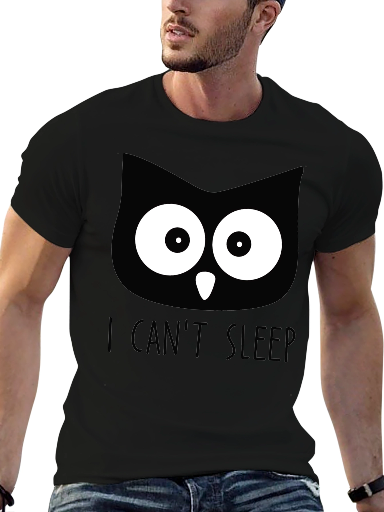 I Cant Sleep Owl Graphic T-Shirt