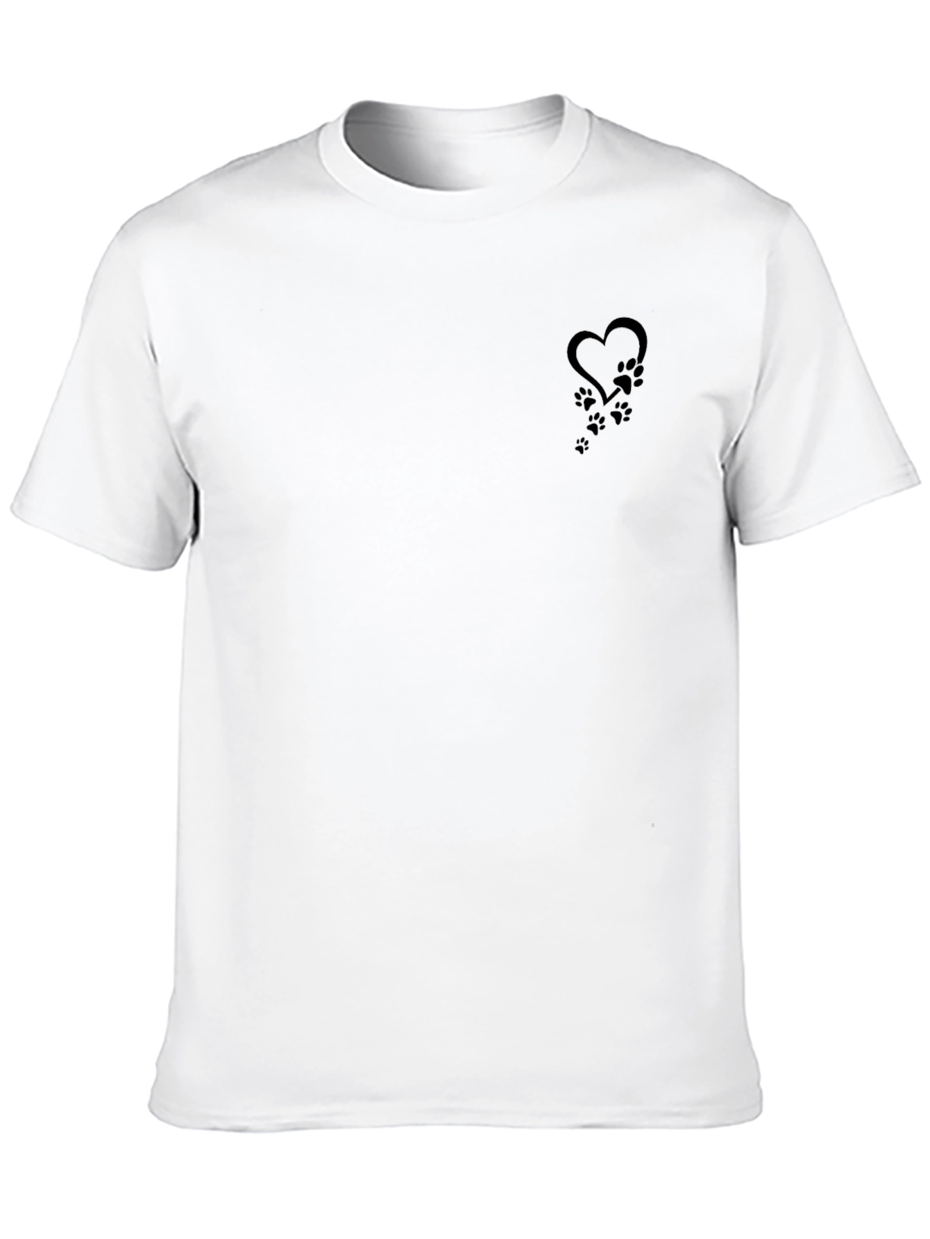 Heart Paw Print T-Shirt - Casual Style