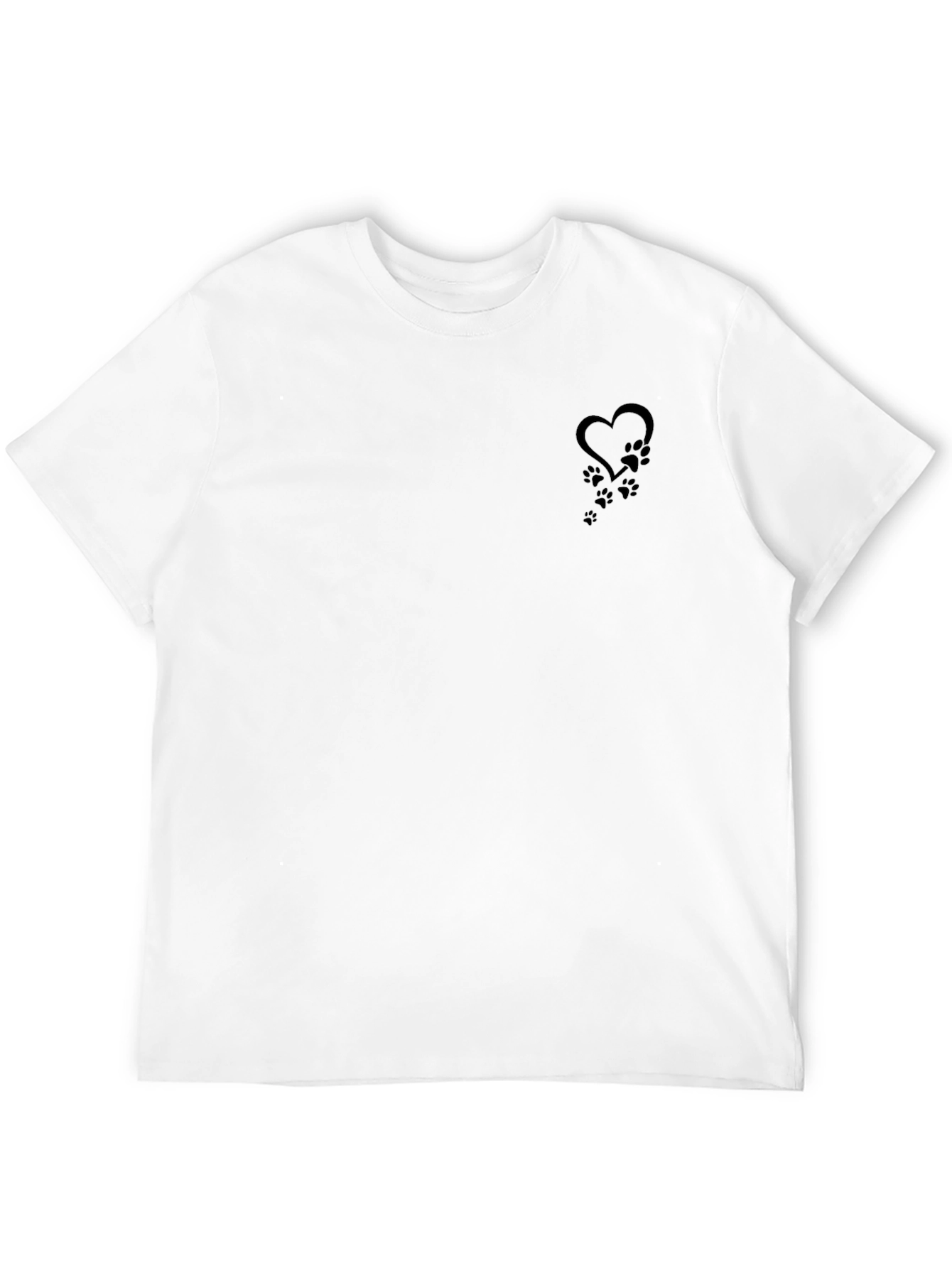 Heart Paw Print T-Shirt - Casual Style