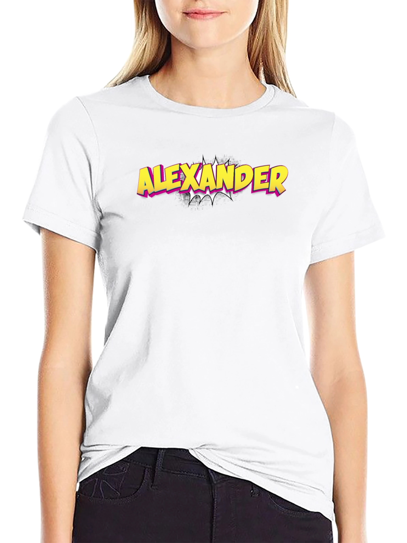 Alexander Comic Style Graphic Tee - Black