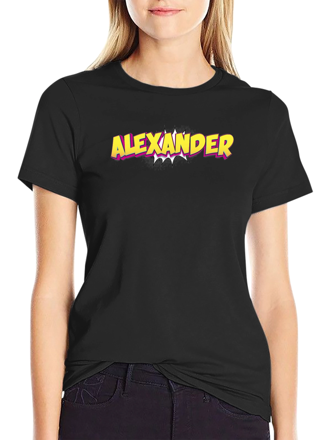 Alexander Comic Style Graphic Tee - Black
