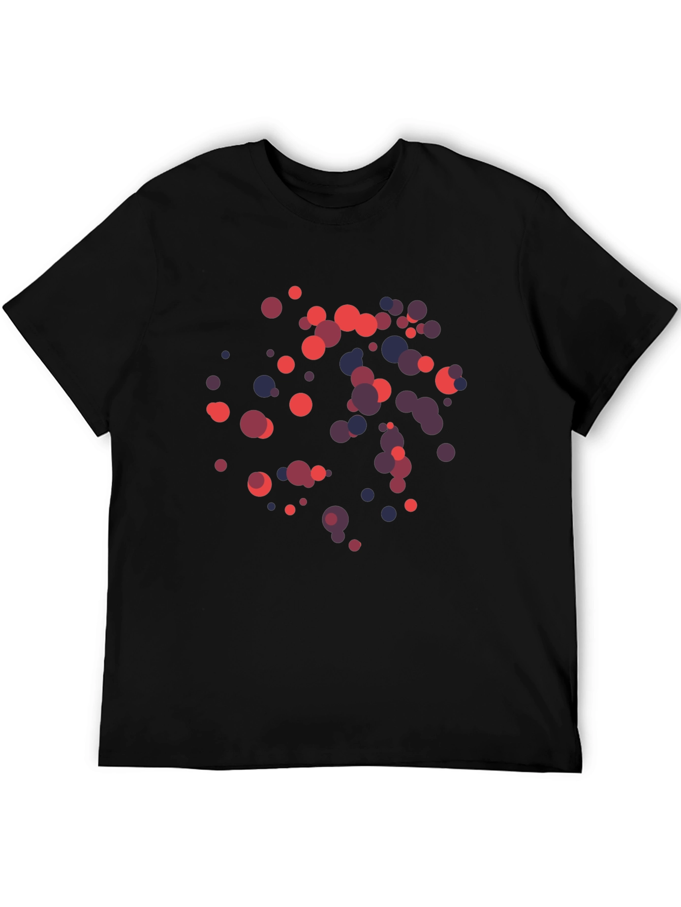 Abstract Circle Pattern Black T-Shirt