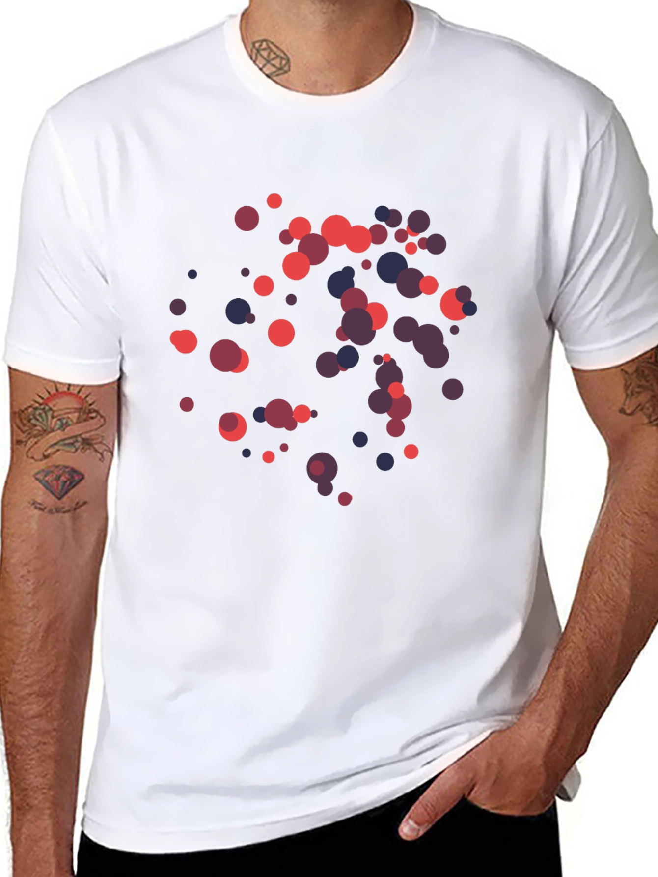 Abstract Circle Pattern Black T-Shirt