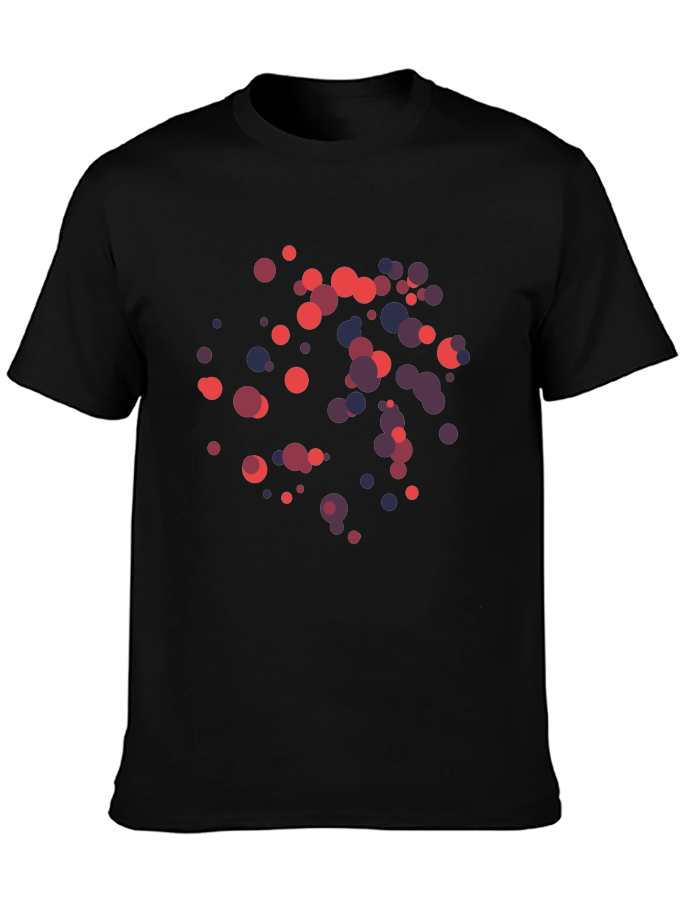 Abstract Circle Pattern Black T-Shirt