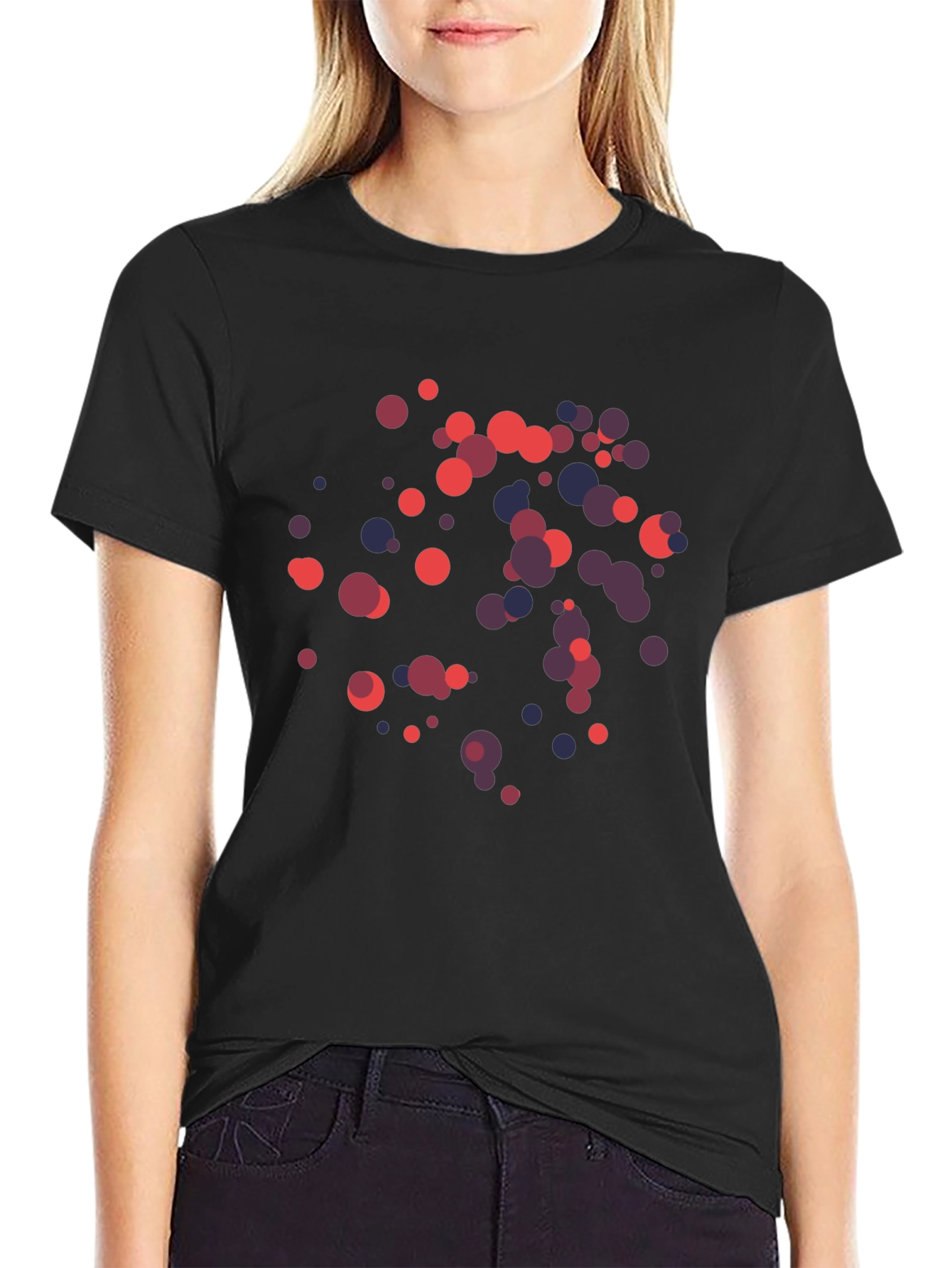 Abstract Circle Pattern Black T-Shirt