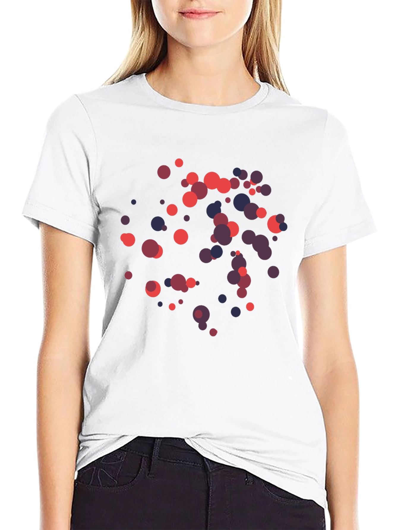 Abstract Circle Pattern Black T-Shirt