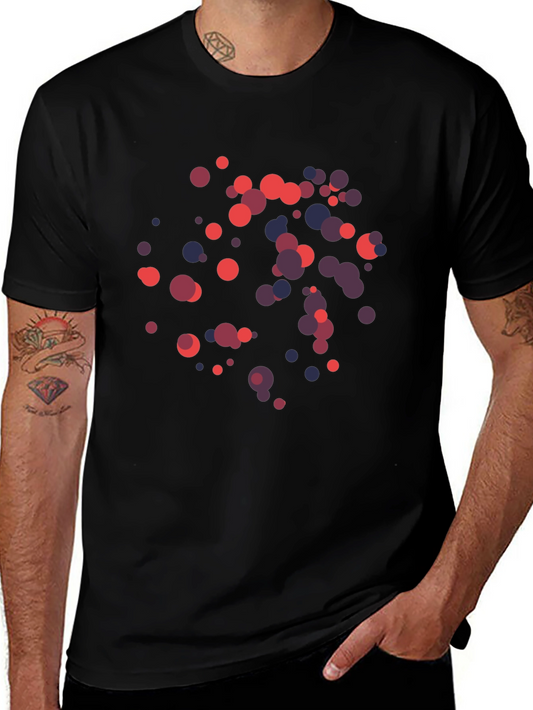 Abstract Circle Pattern Black T-Shirt