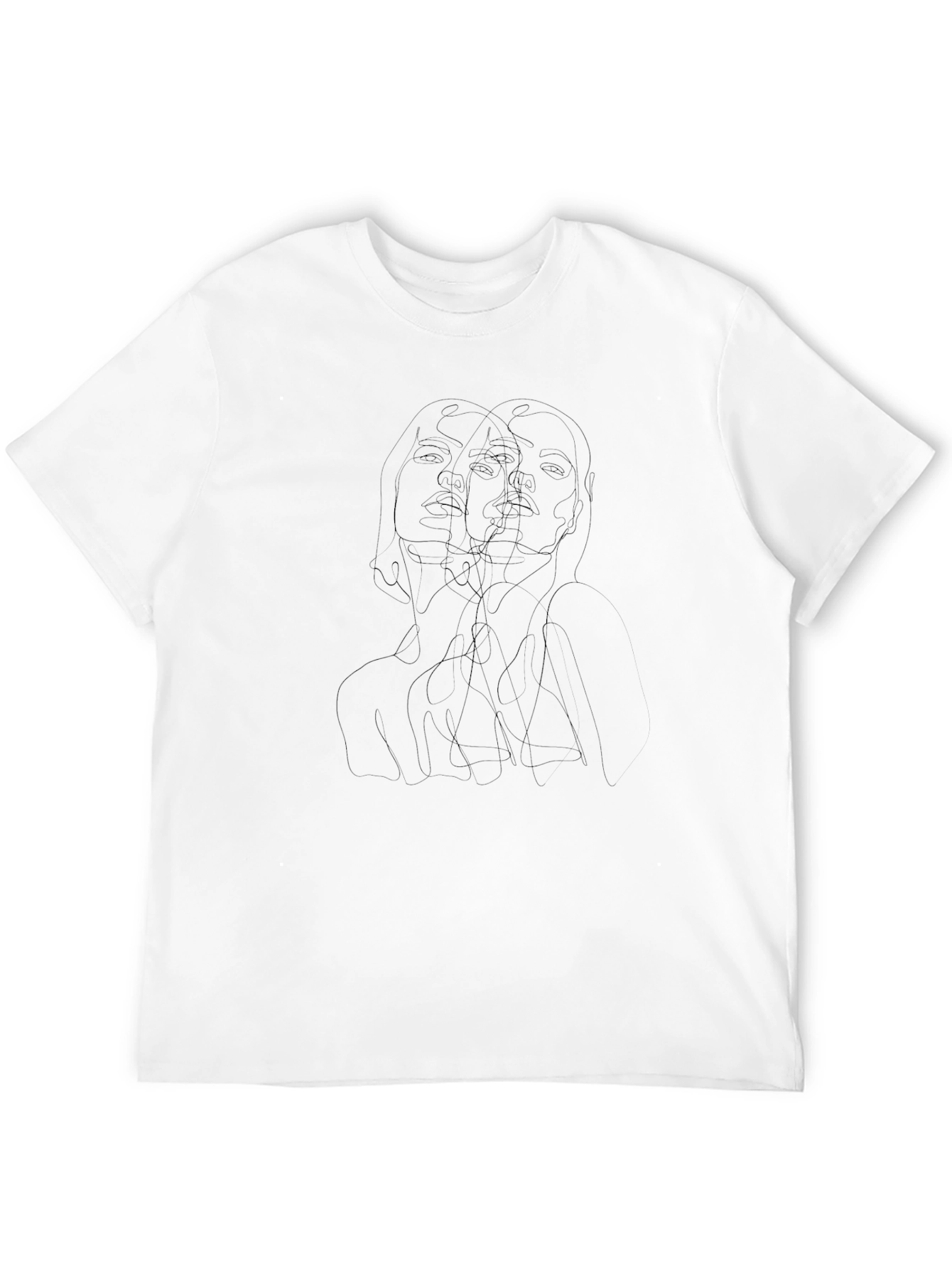 Abstract Faces Graphic Black Tee
