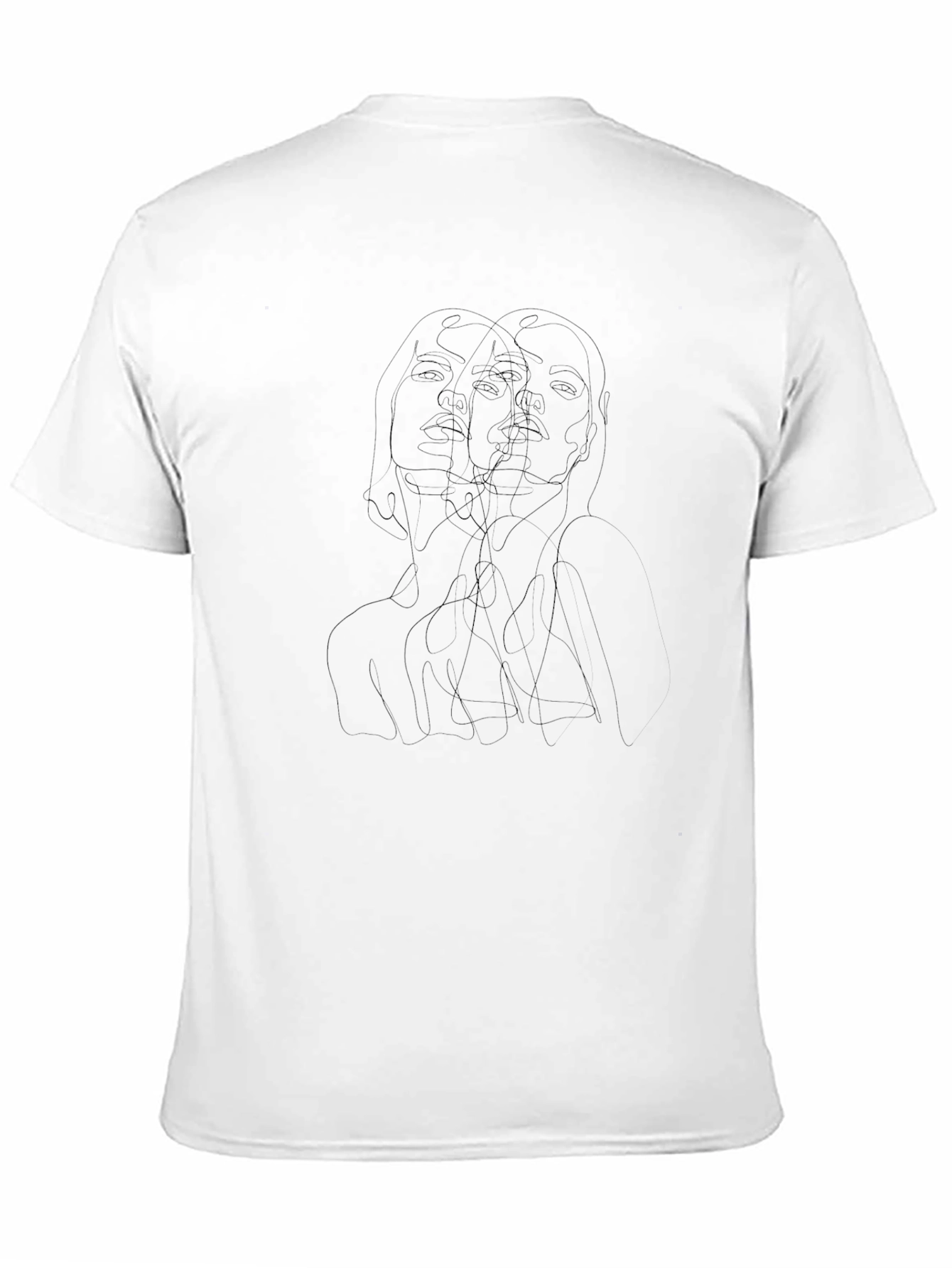 Abstract Faces Graphic Black Tee