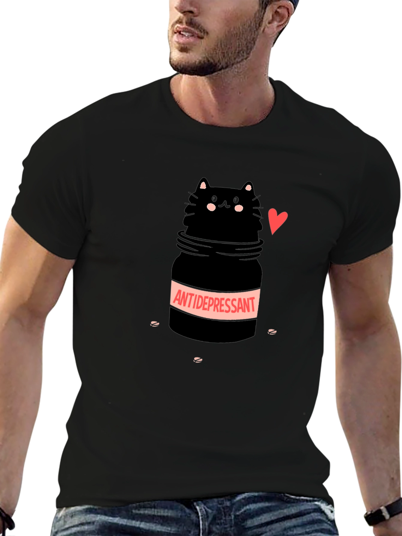 Antidepressant Cat T-Shirt Funny Graphic Tee