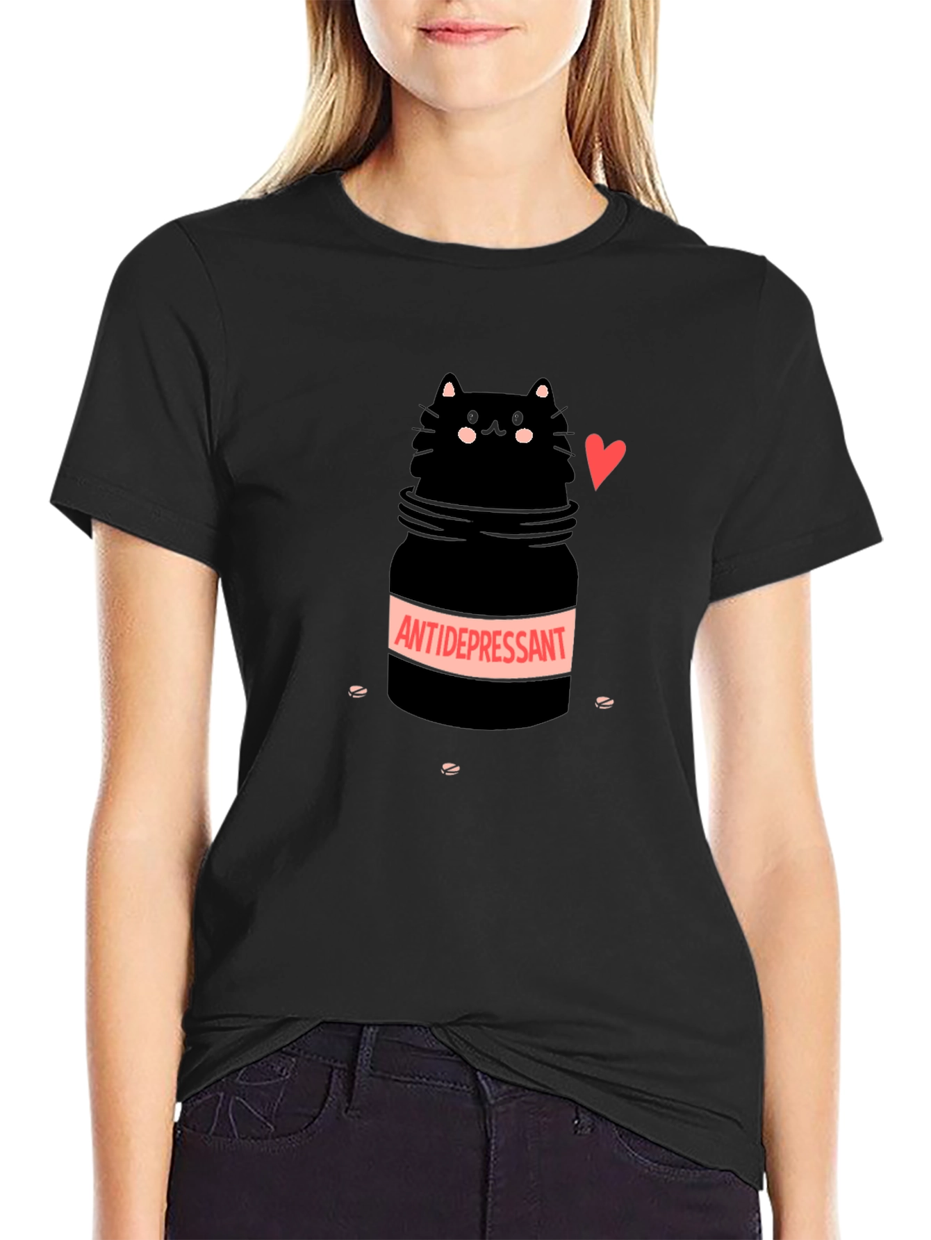 Antidepressant Cat T-Shirt Funny Graphic Tee