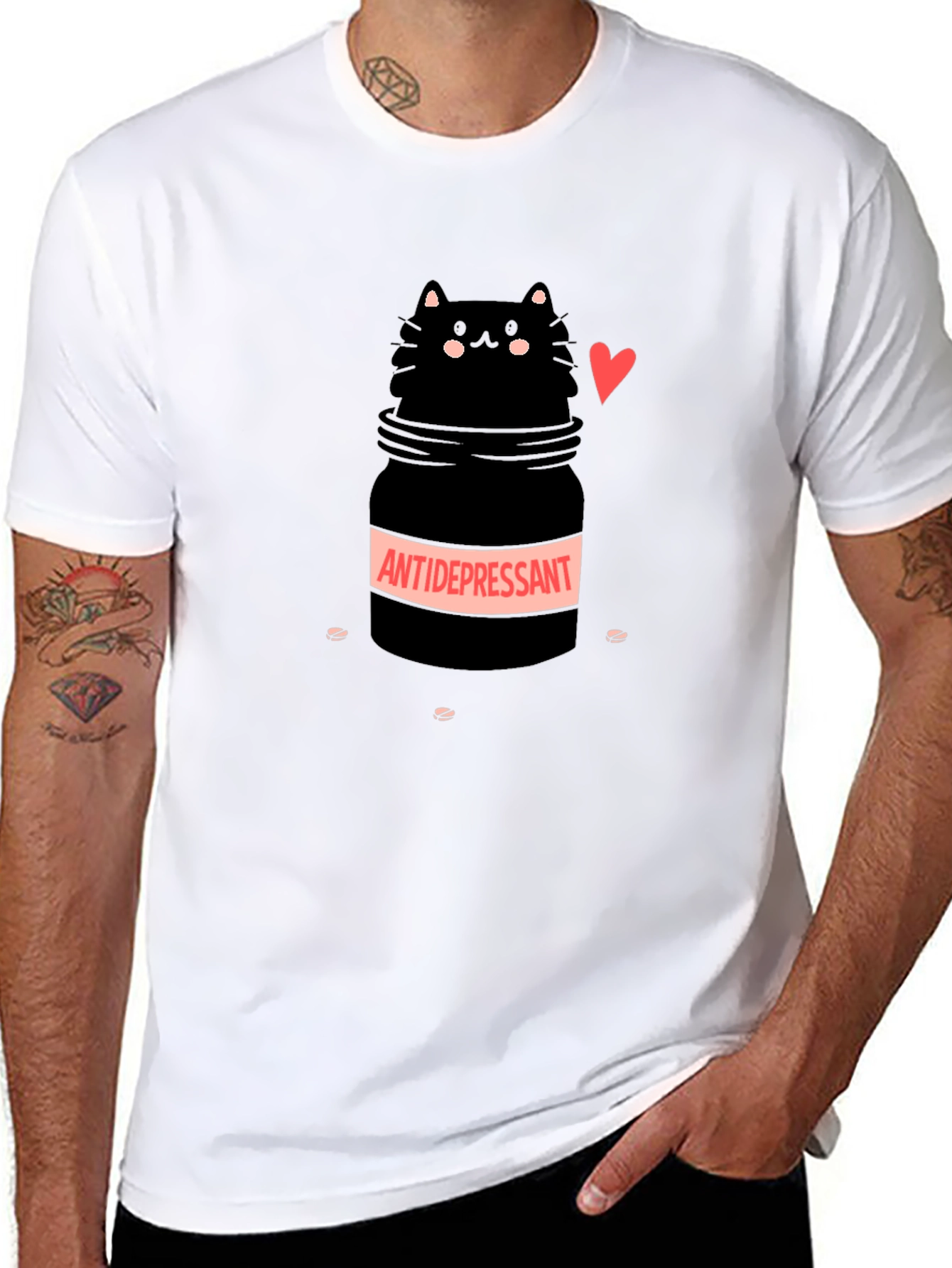 Antidepressant Cat T-Shirt Funny Graphic Tee