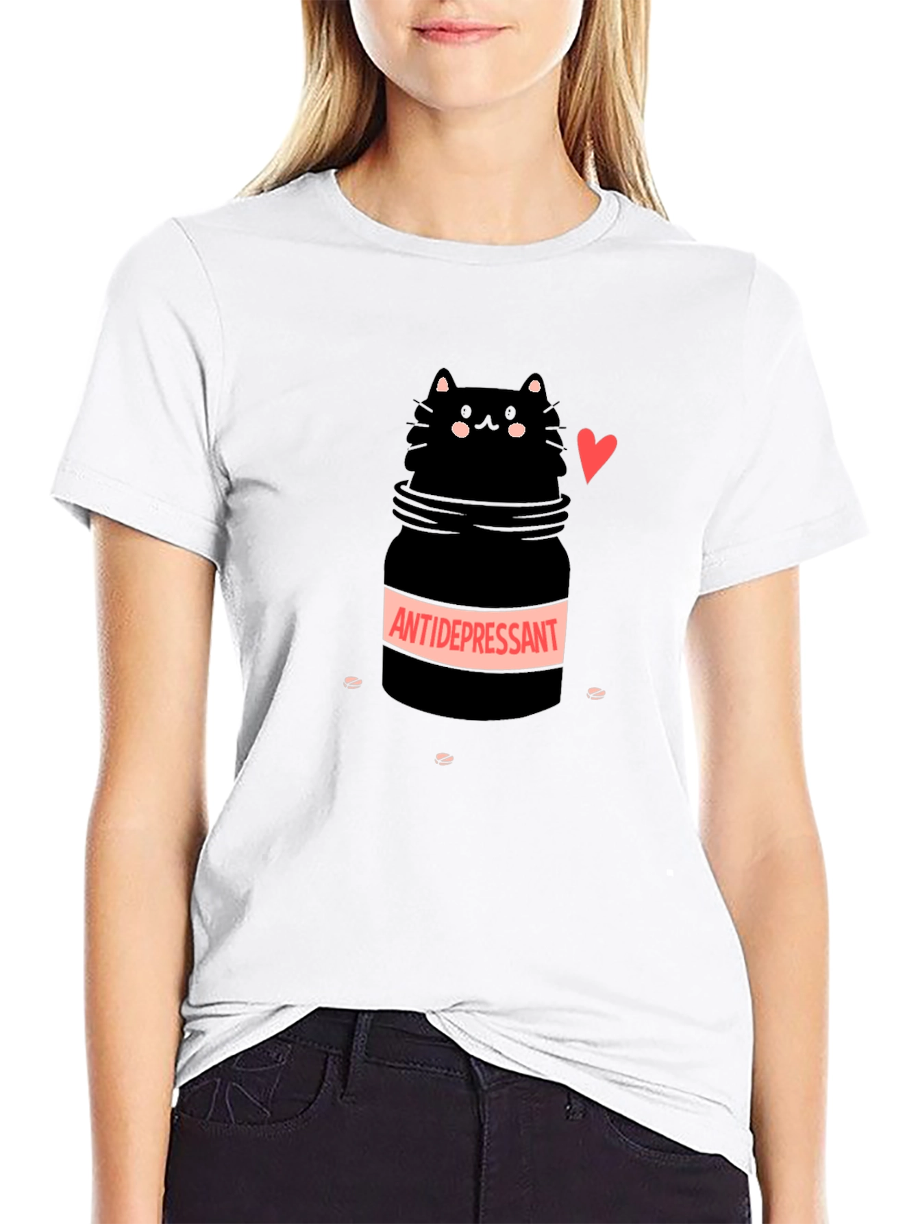 Antidepressant Cat T-Shirt Funny Graphic Tee
