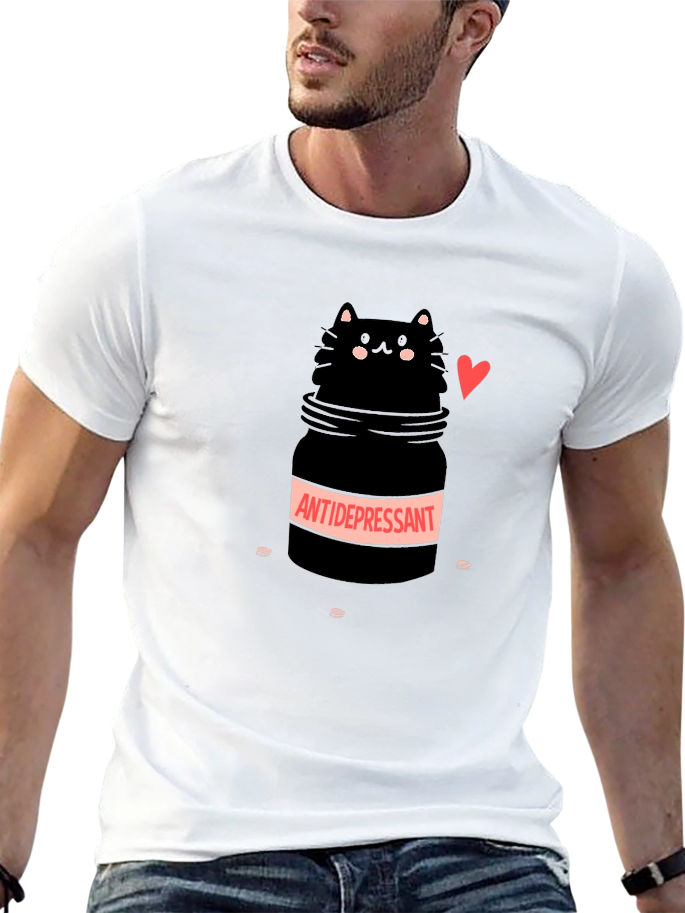 Antidepressant Cat T-Shirt Funny Graphic Tee
