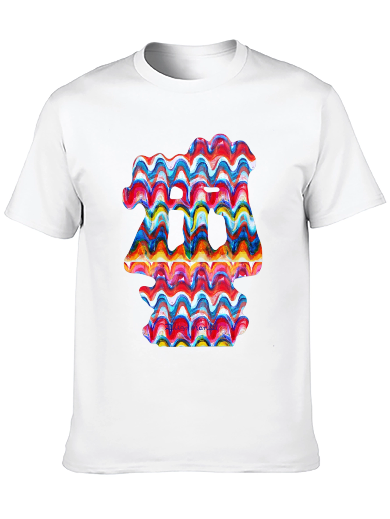 Abstract Wave Art Black T-Shirt