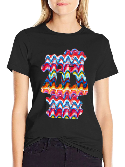Abstract Wave Art Black T-Shirt