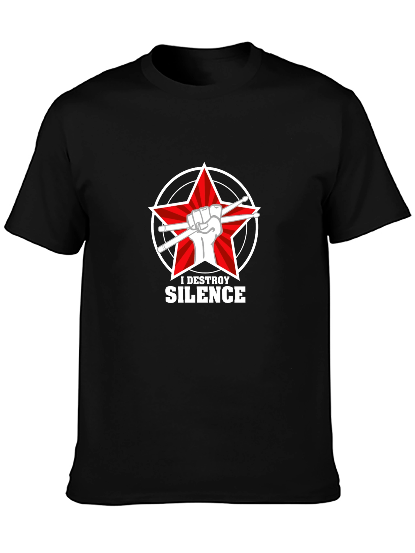 I Destroy Silence T-Shirt - Drummer Star Tee