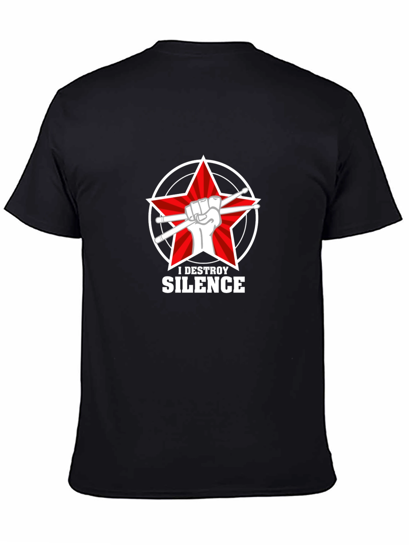 I Destroy Silence T-Shirt - Drummer Star Tee