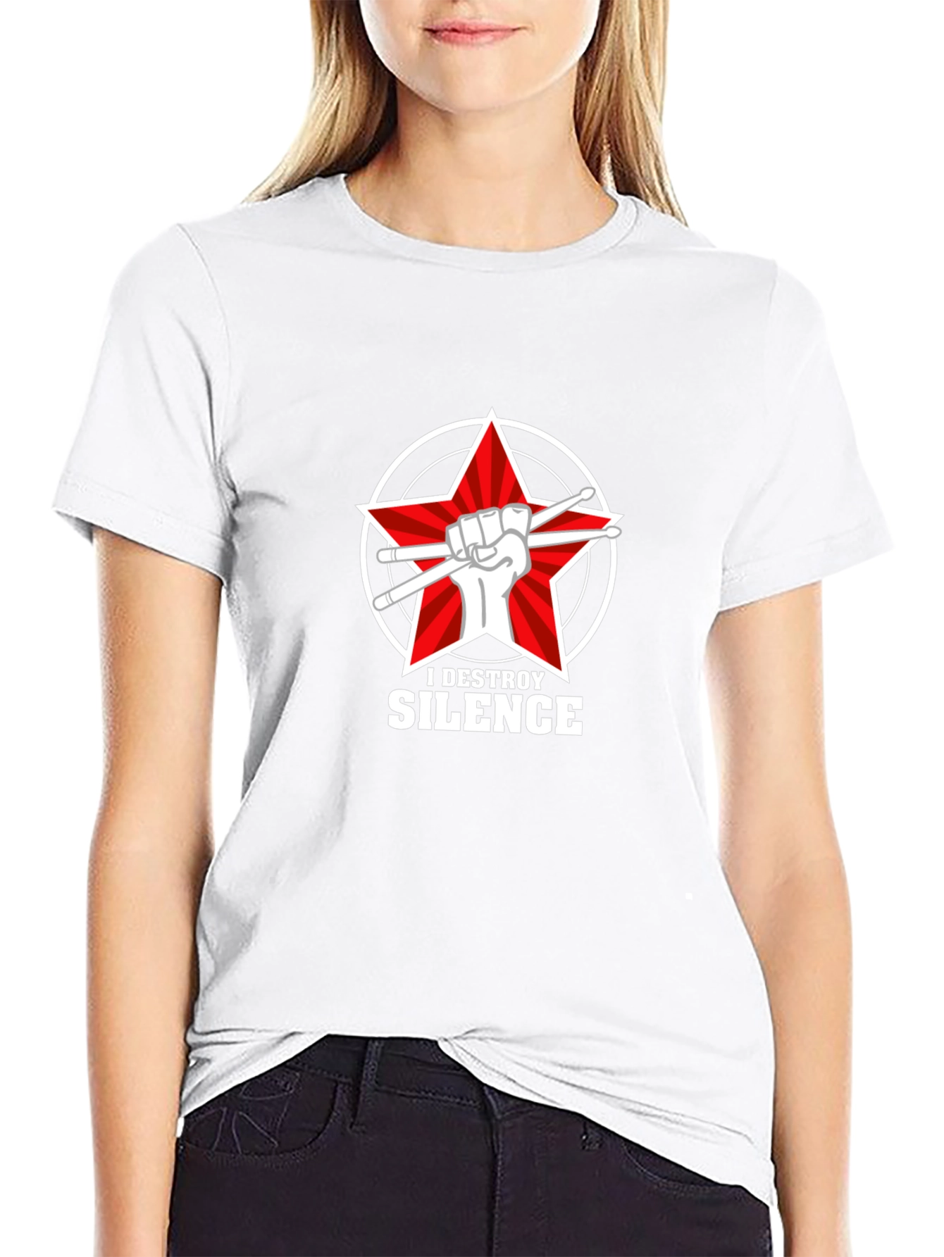 I Destroy Silence T-Shirt - Drummer Star Tee