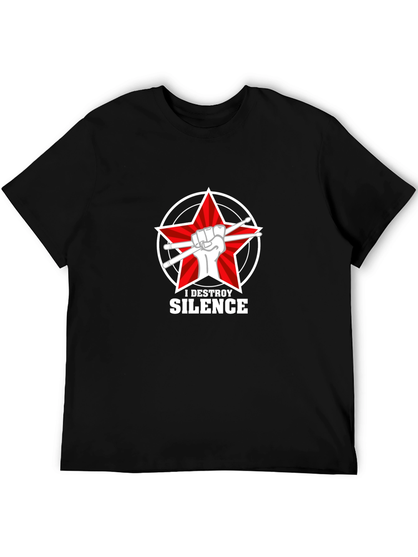 I Destroy Silence T-Shirt - Drummer Star Tee