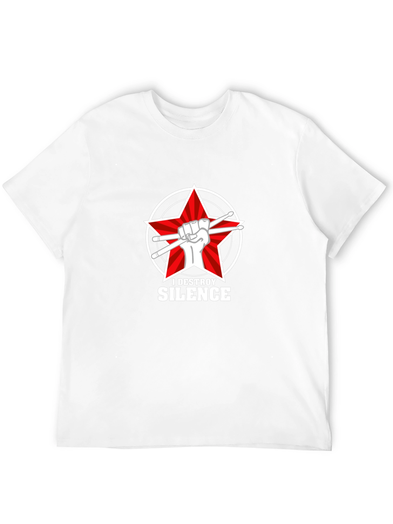 I Destroy Silence T-Shirt - Drummer Star Tee