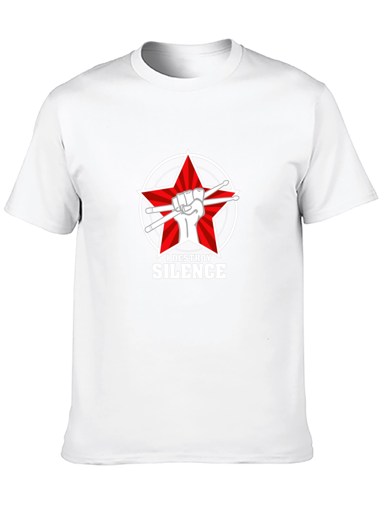 I Destroy Silence T-Shirt - Drummer Star Tee
