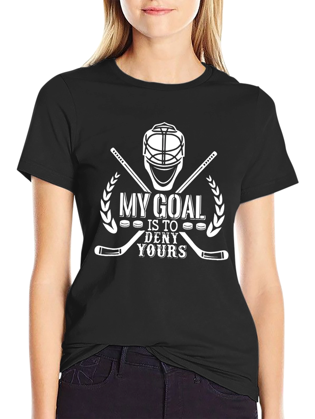 Hockey Goalie T-Shirt: My Goal Is To Deny Yours