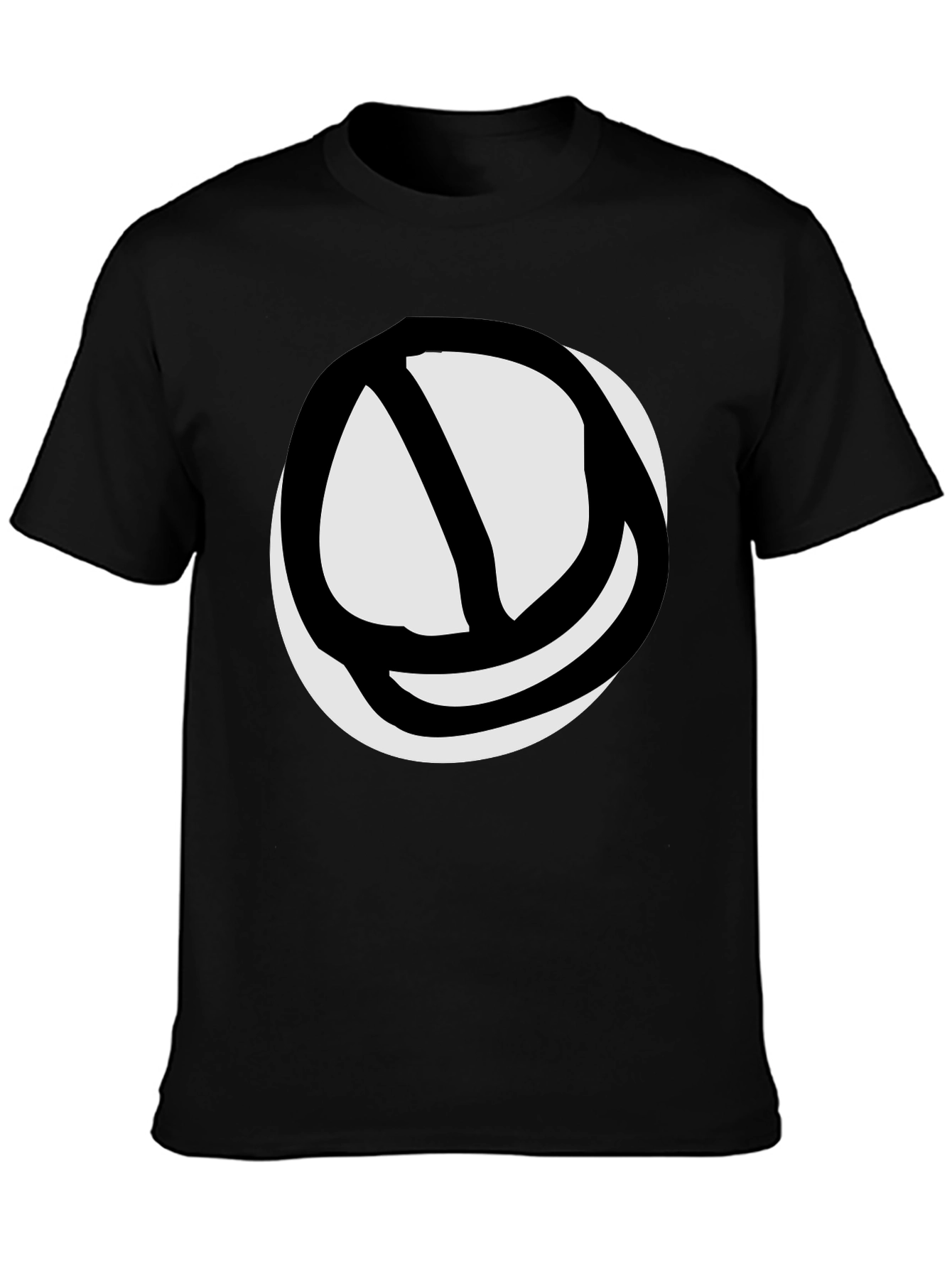 Abstract Circle Graphic Tee - Black