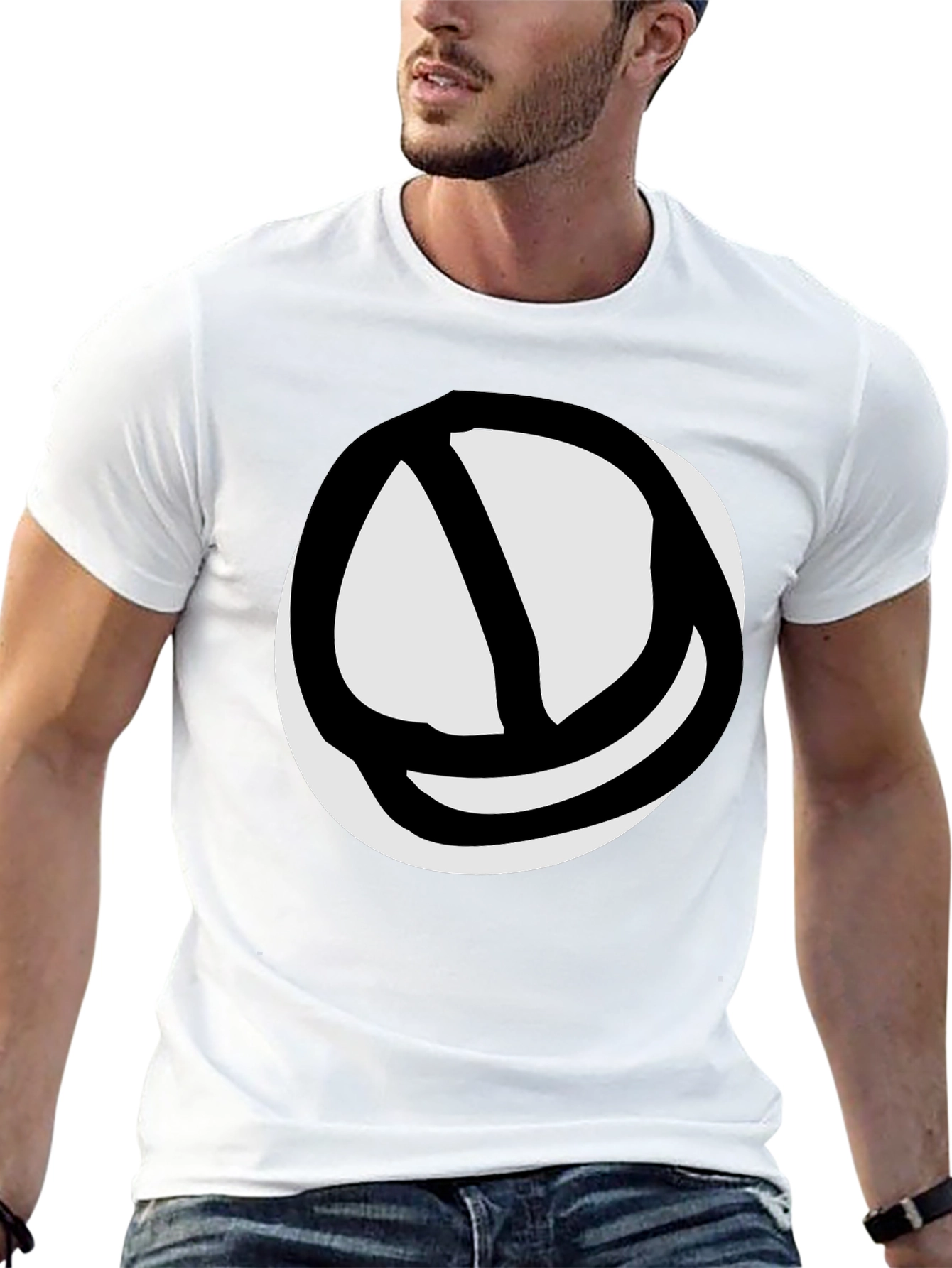 Abstract Circle Graphic Tee - Black