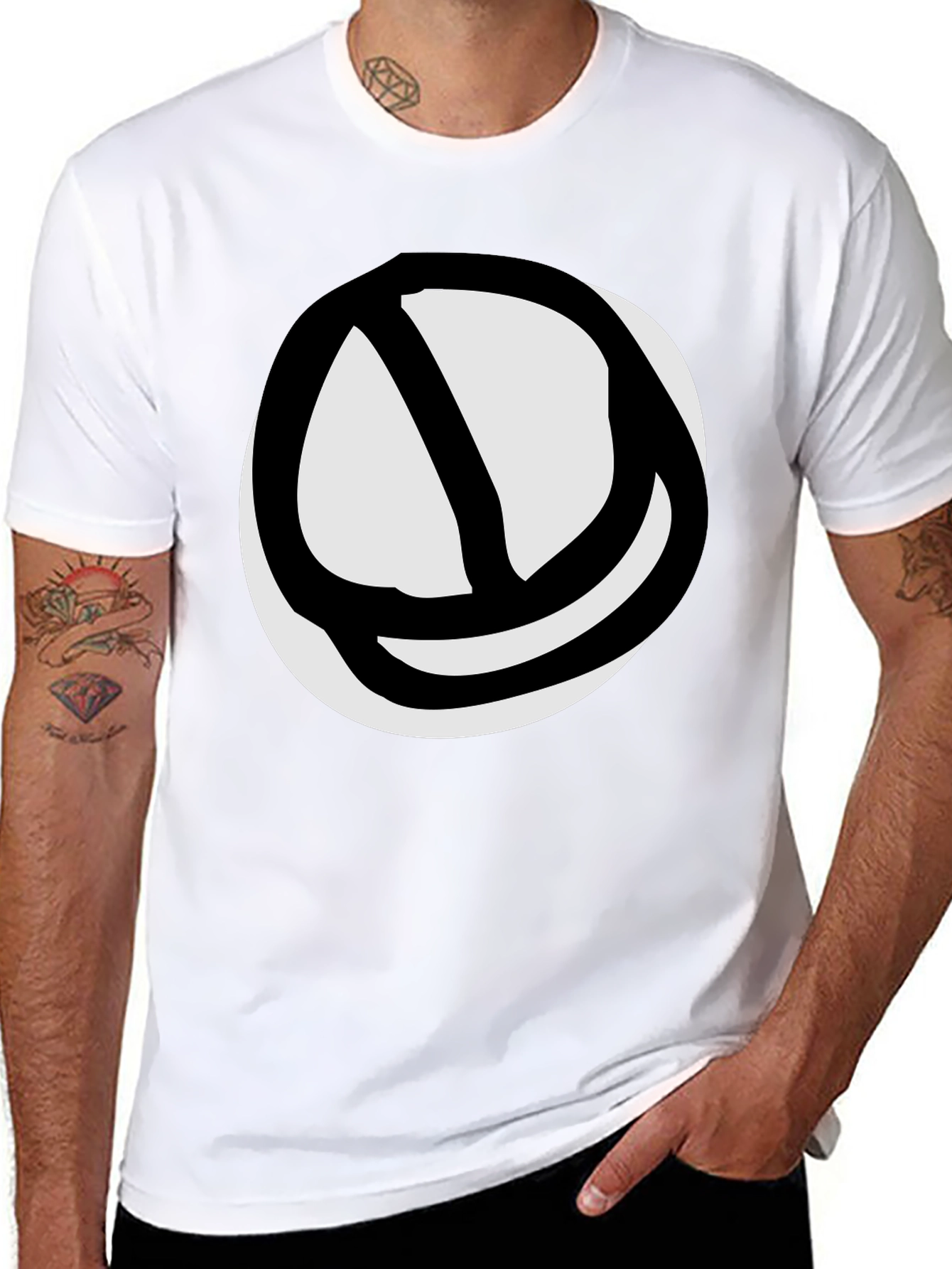 Abstract Circle Graphic Tee - Black