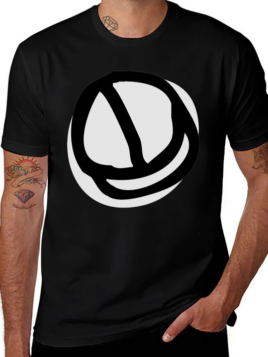 Abstract Circle Graphic Tee - Black