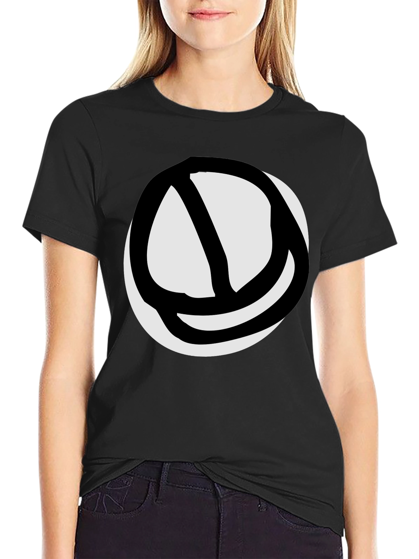 Abstract Circle Graphic Tee - Black