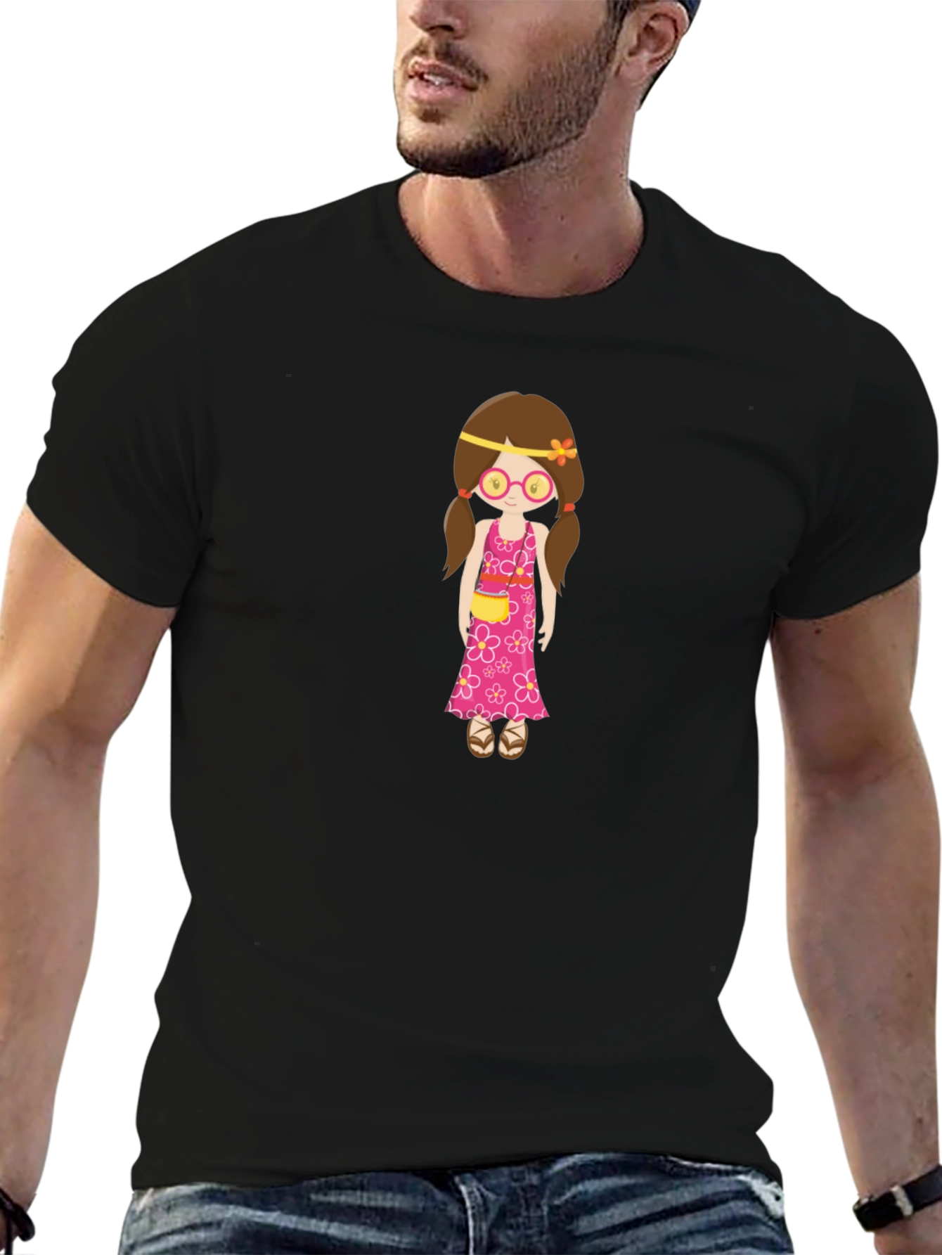 Hippie Girl T-Shirt - Fun Graphic Tee
