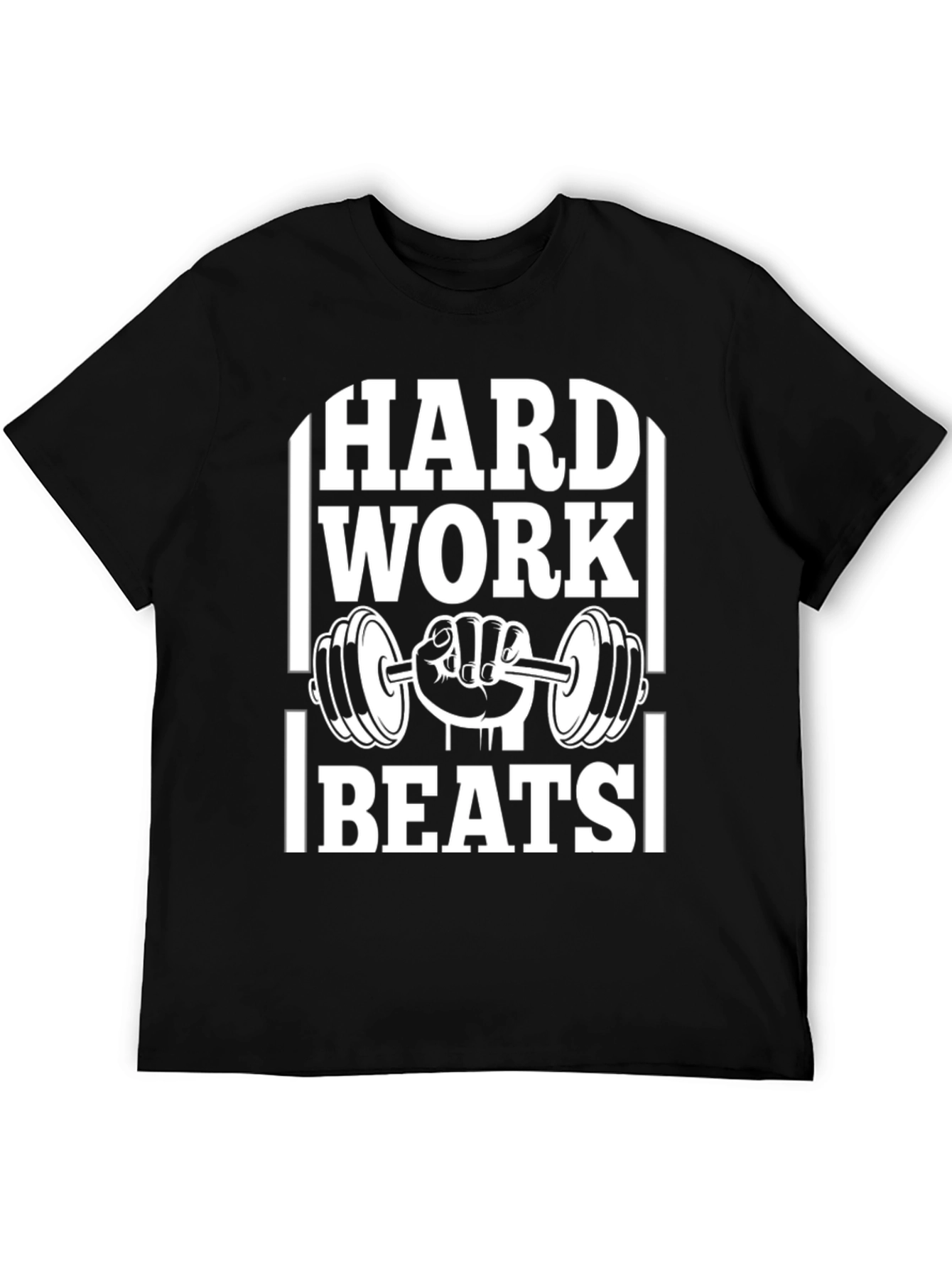 Hard Work Beats T-Shirt Gym Fitness Workout