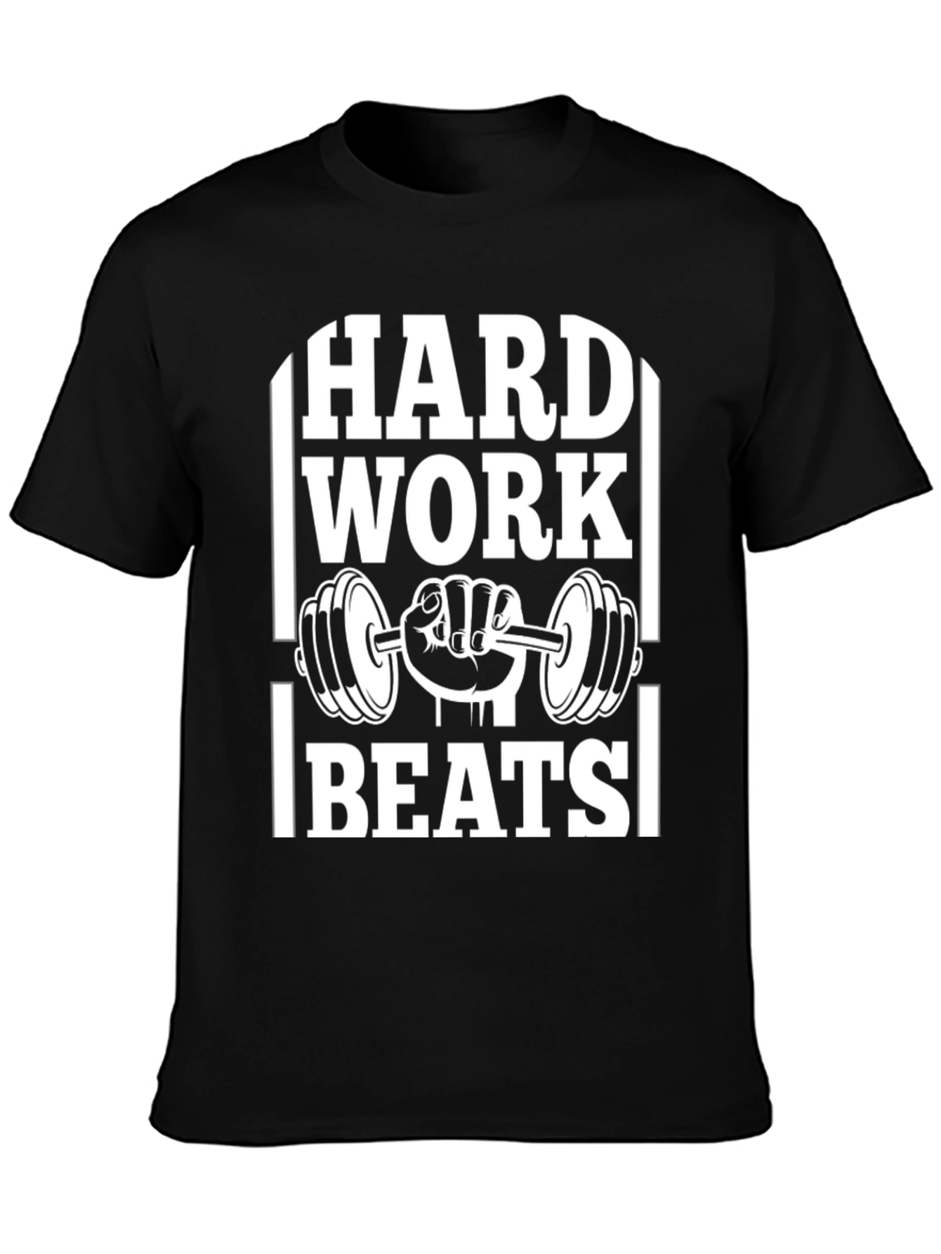 Hard Work Beats T-Shirt Gym Fitness Workout