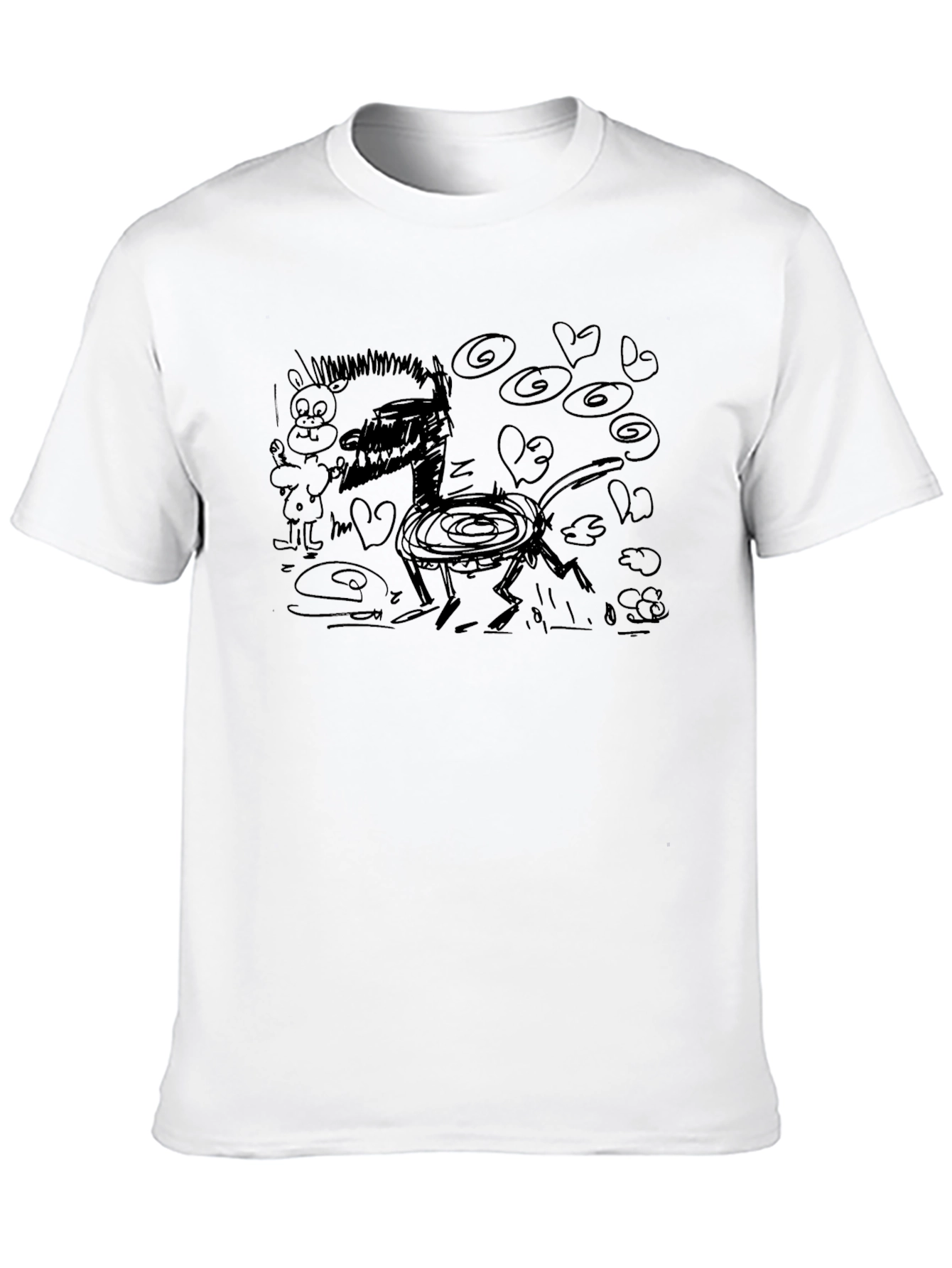 Abstract Cartoon Black T-Shirt